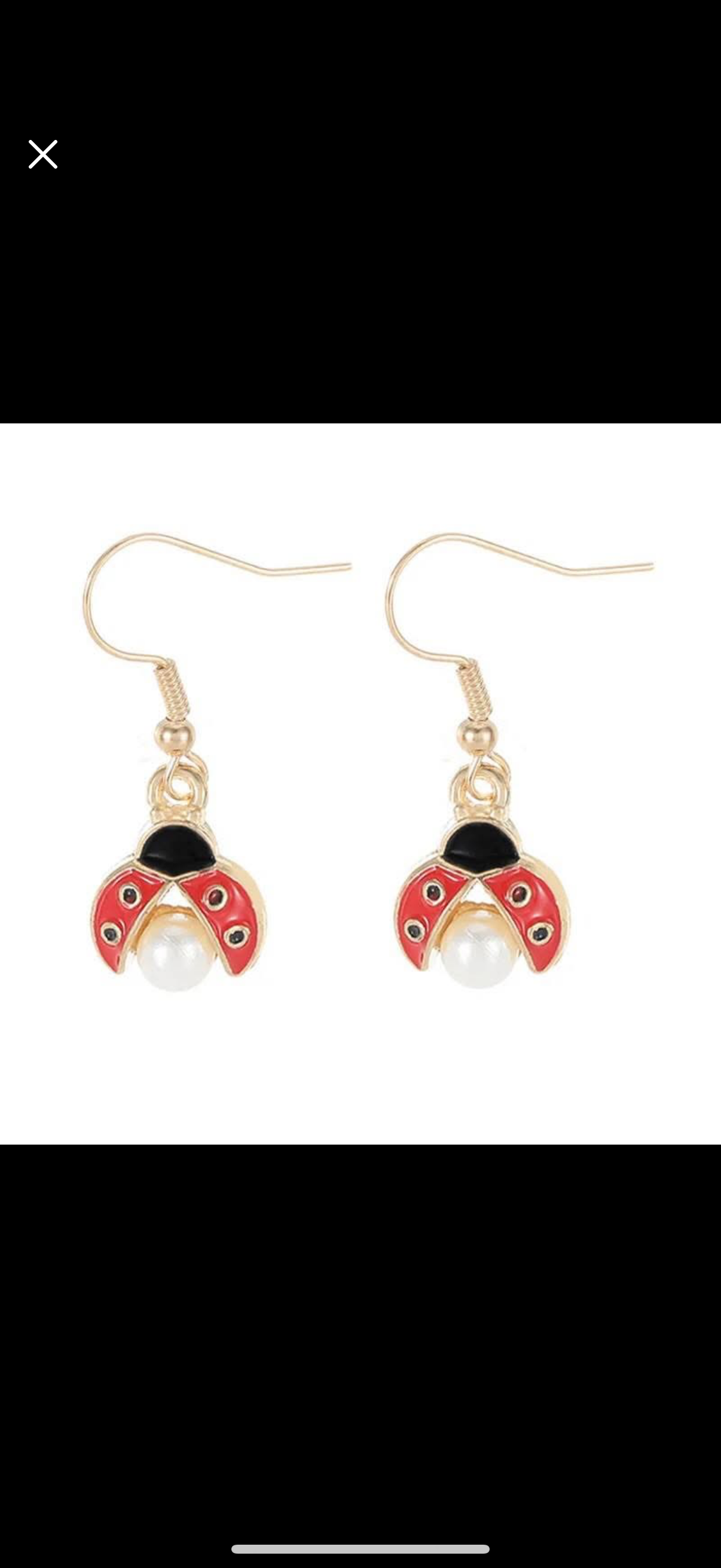 Gold Plated Alloy Ladybug Hook Earrings