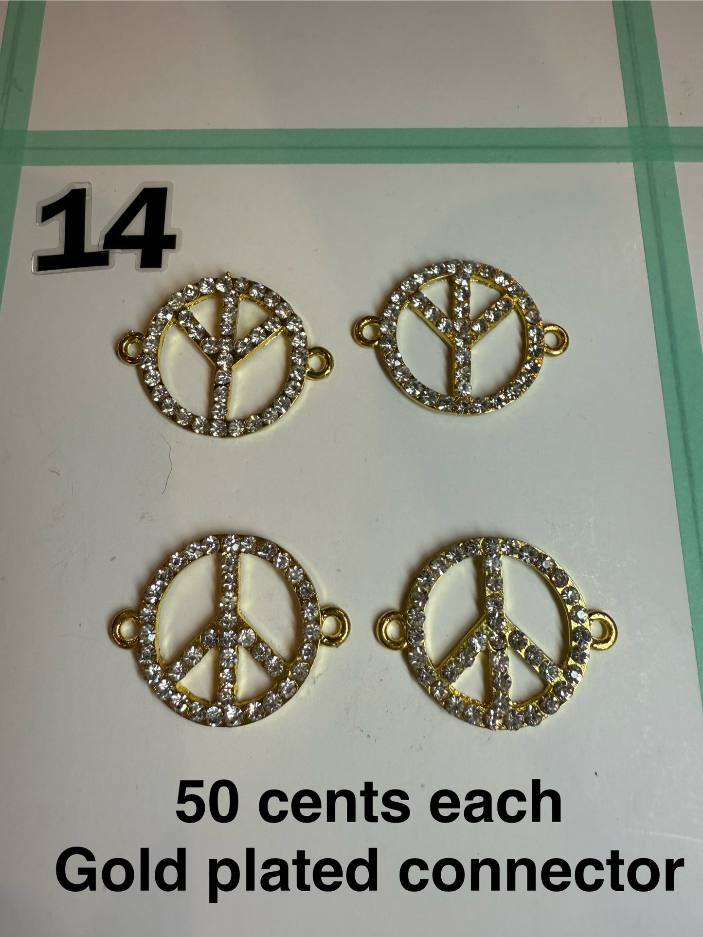 Destash - Peace Sign Connectors Gold Plated