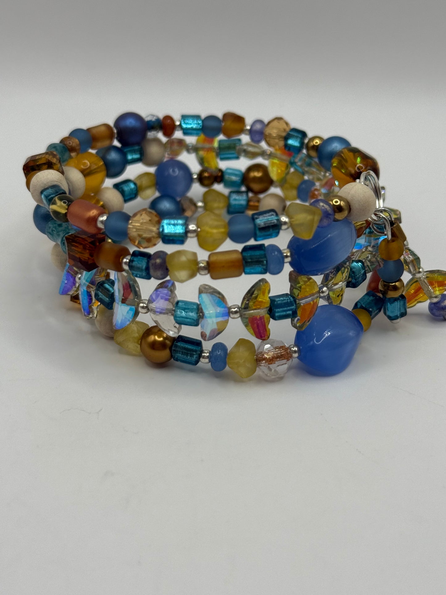 Autumn Inspired Wrap Bracelet | Handmade Beaded Bracelet in Fall Colors | Adjustable Fit Jewelry Gift for Her