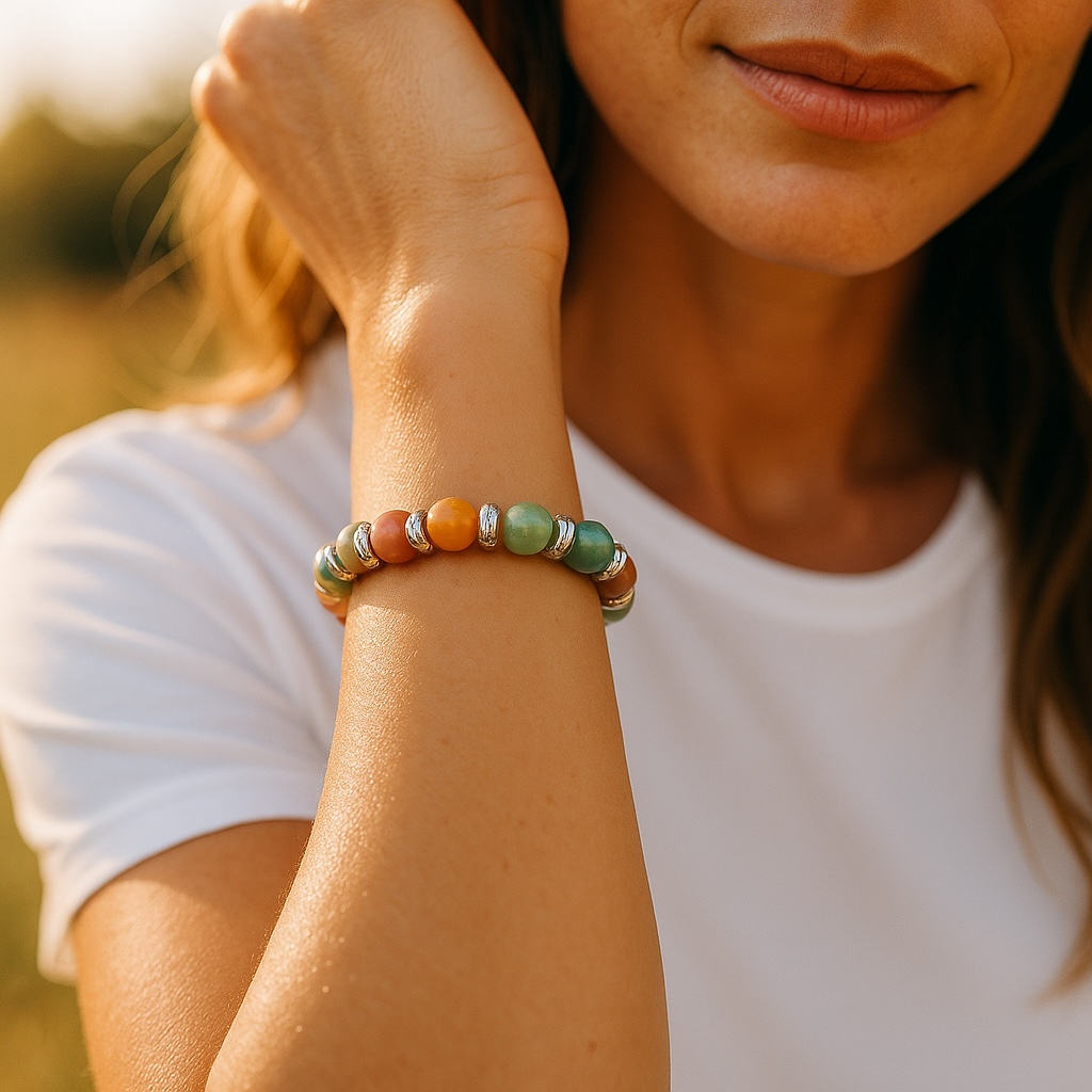 Rainbow Alashan Stretch Bracelet 7.5"