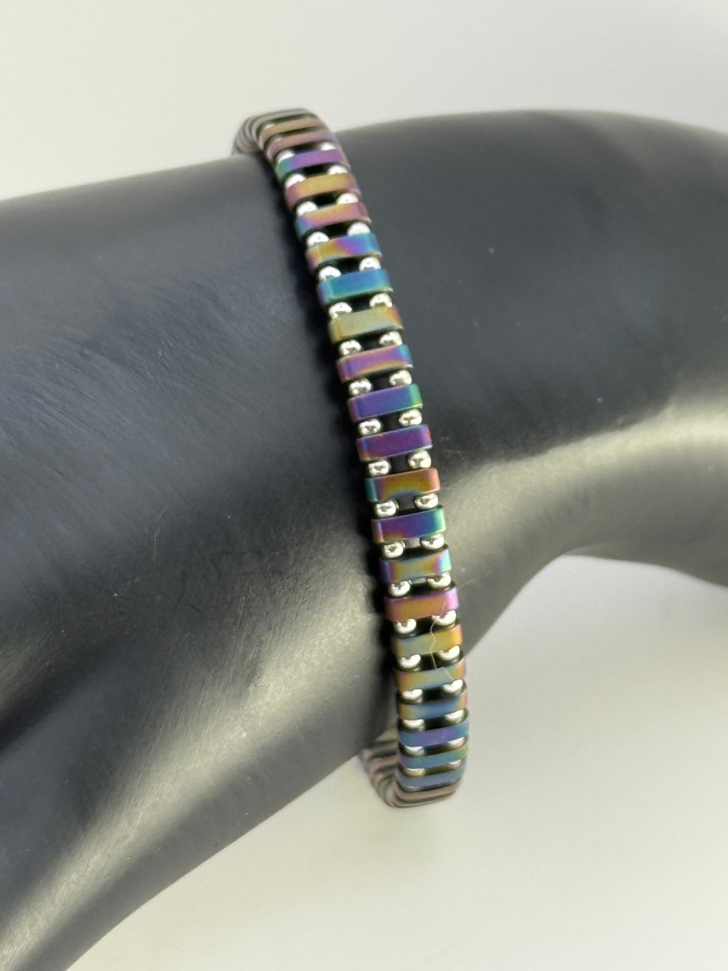 Rainbow Hematite Bracelet 7.25"