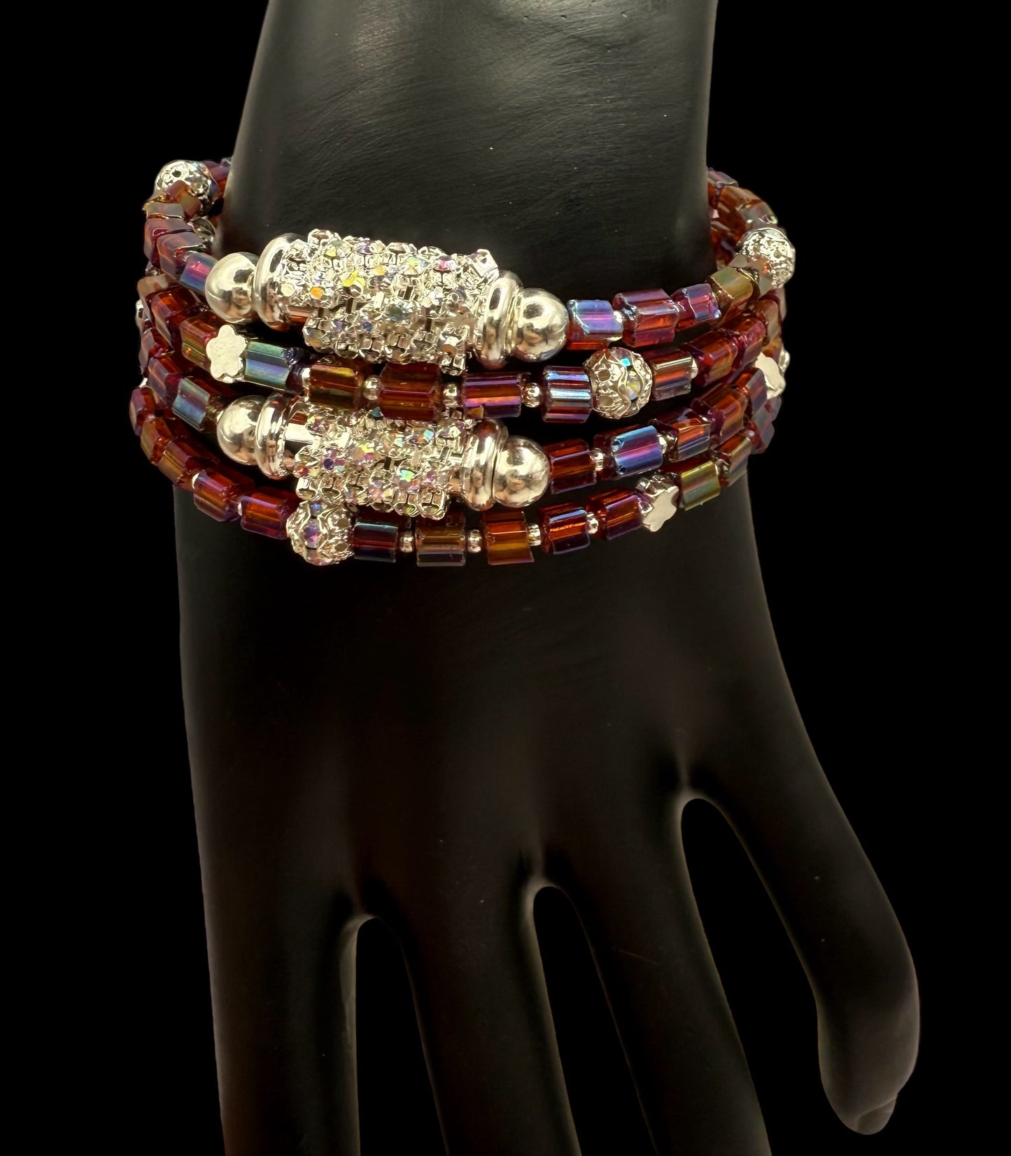 Purple AB Blingy Wrap Bracelet