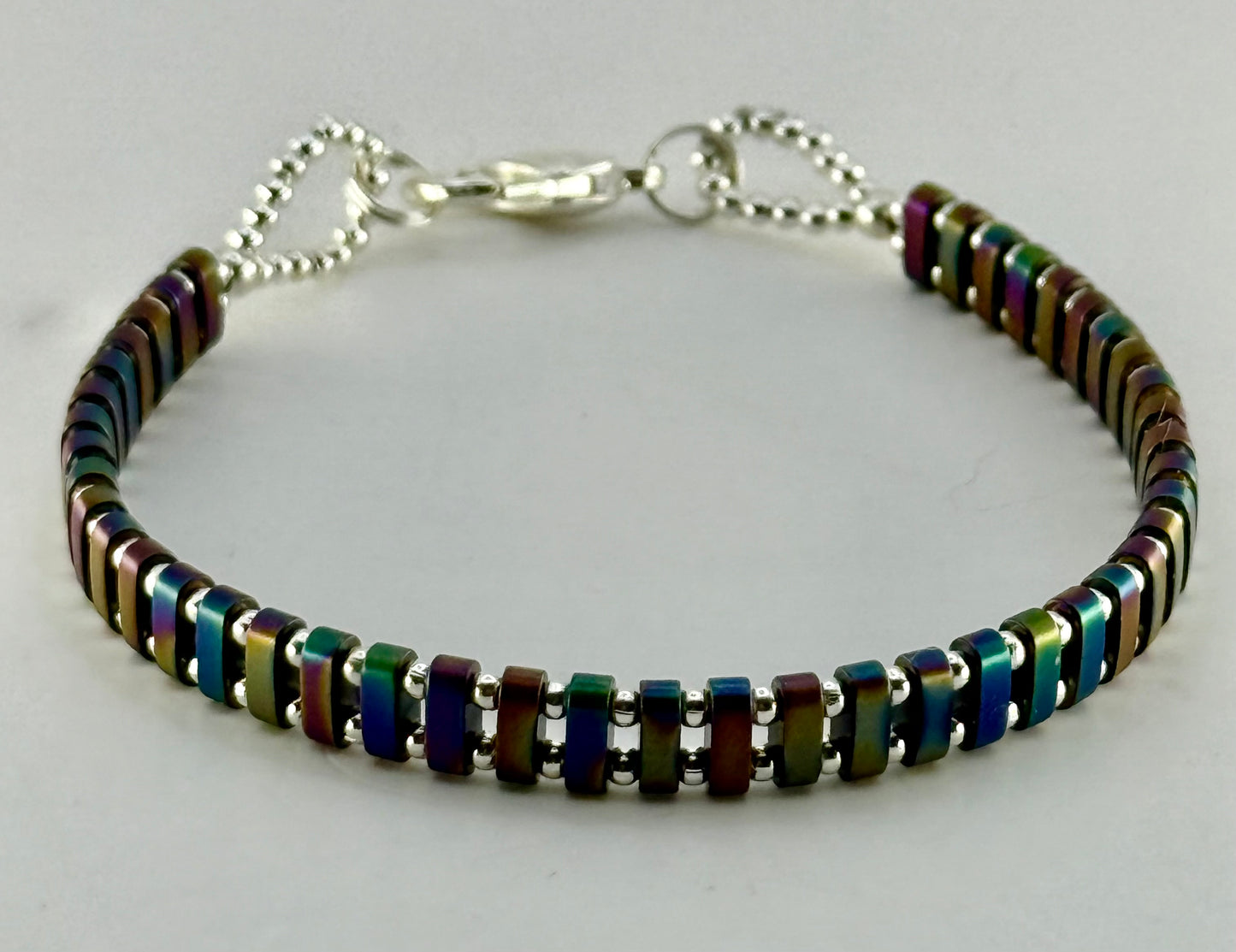 Rainbow Hematite Bracelet 7.25"