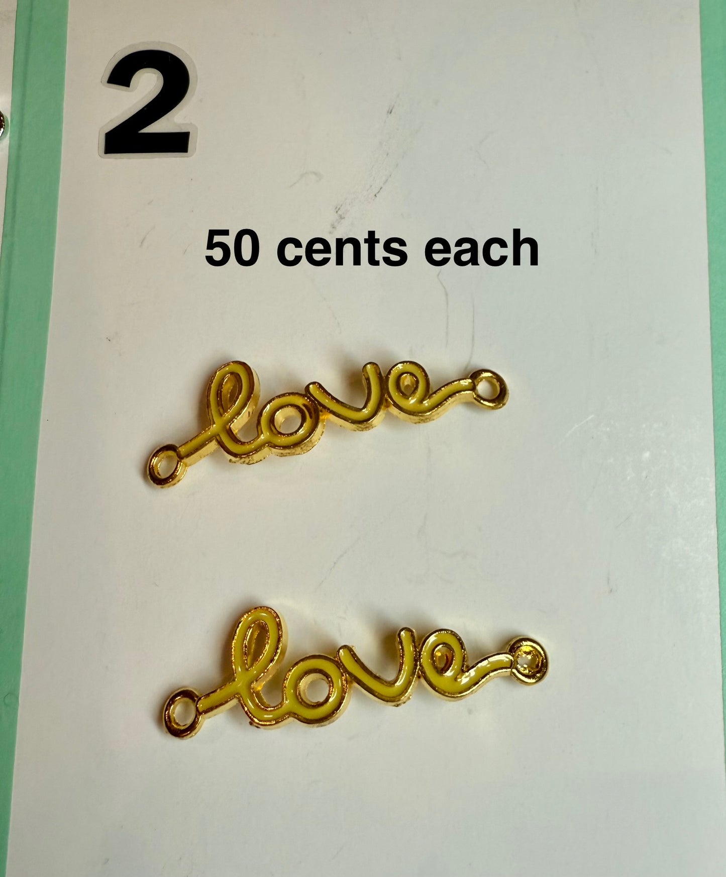 Destash - Love Cursive Connector gold plated