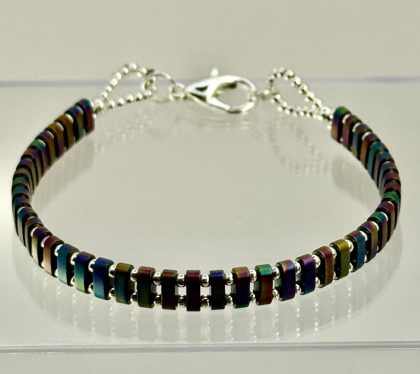 Rainbow Hematite Bracelet 7.25"