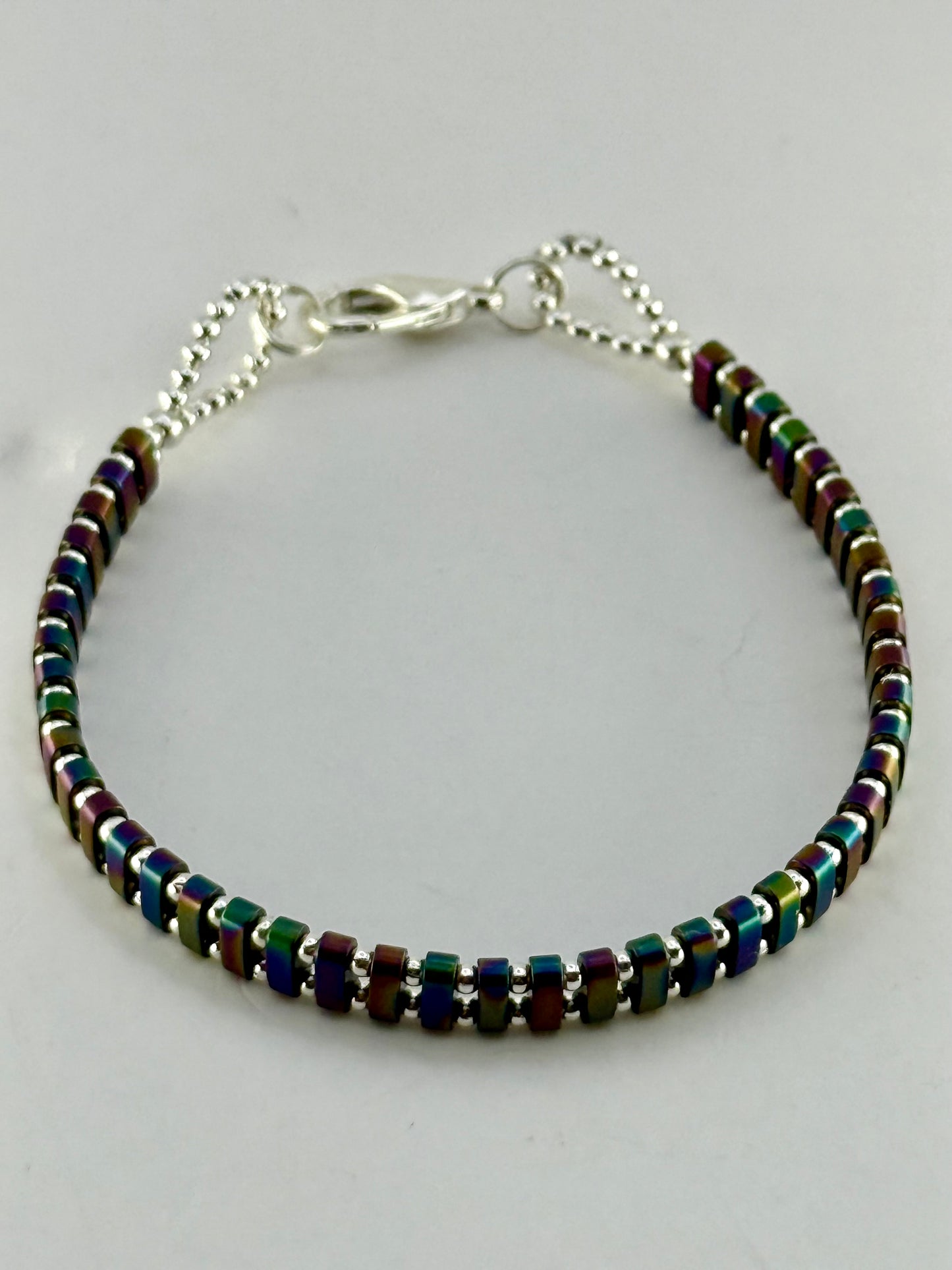 Rainbow Hematite Bracelet 7.25"