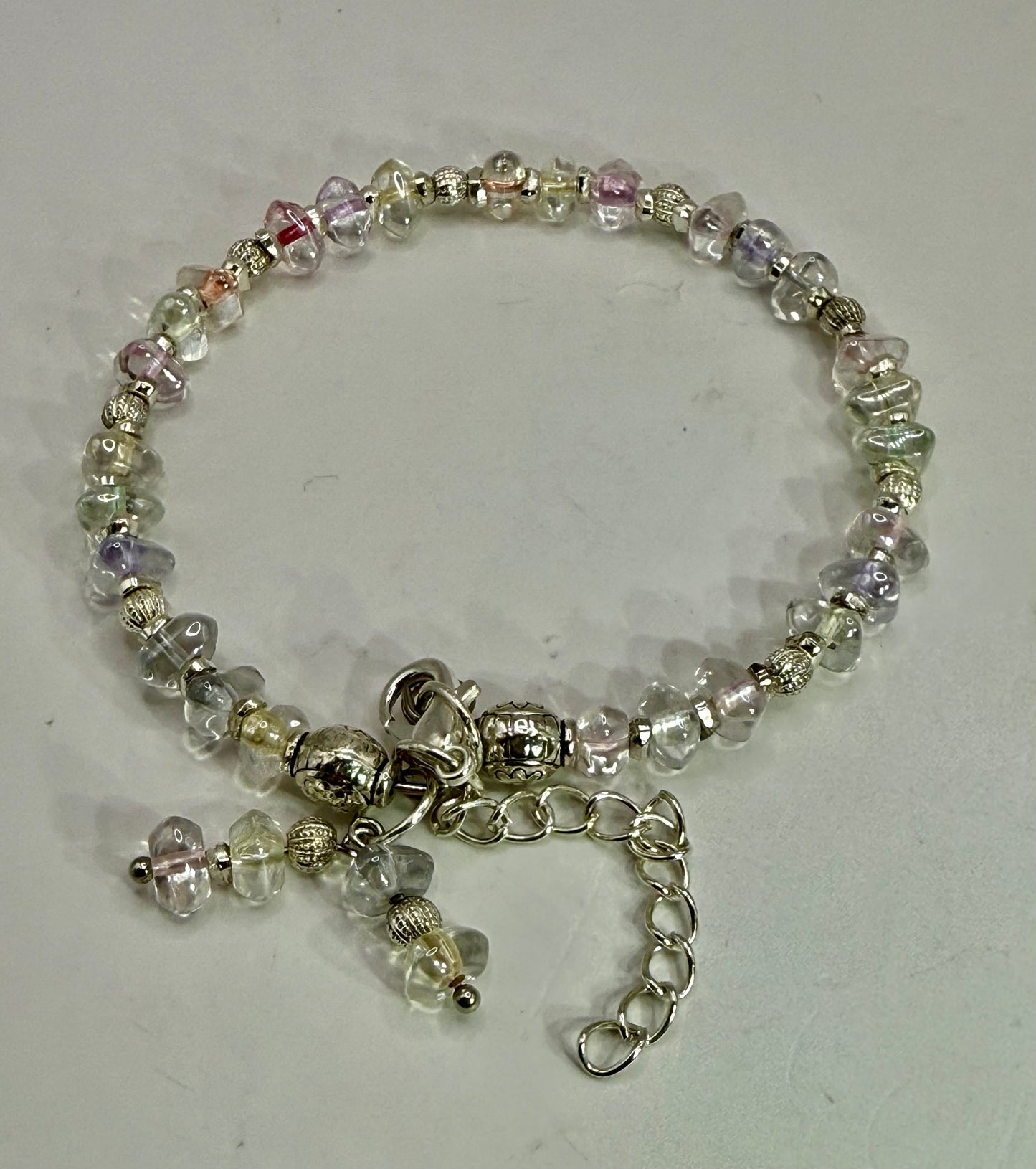 Pastel Glass Chip Necklace with Butterfly Heart Pendant – 22” Beaded Necklace + FREE Matching Bracelet