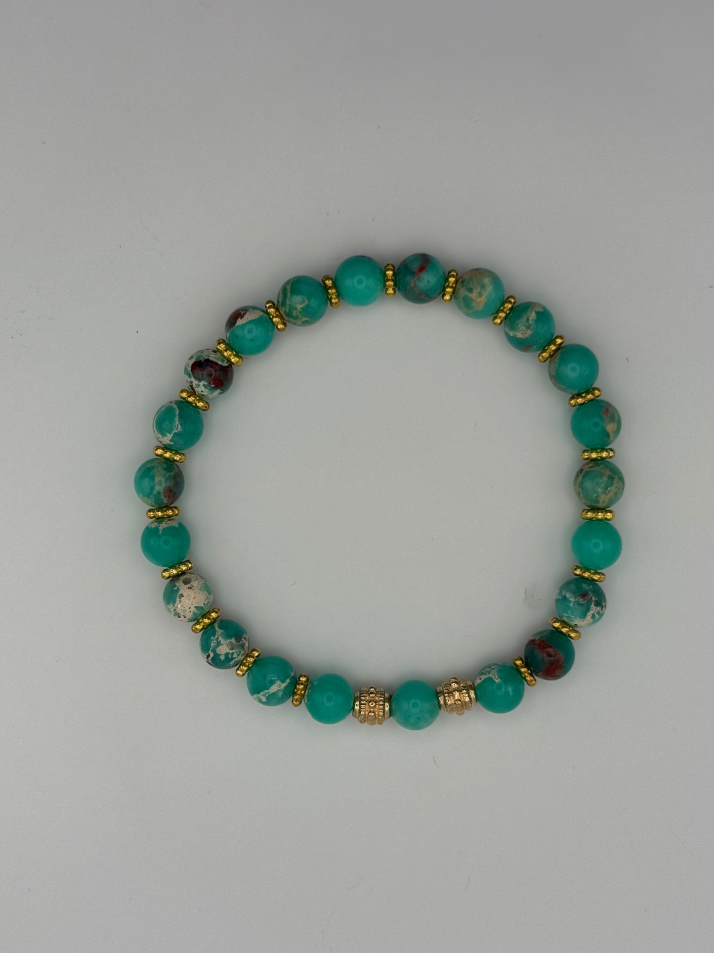 Variscite (Impression Jasper) Elastic Bracelet 8"