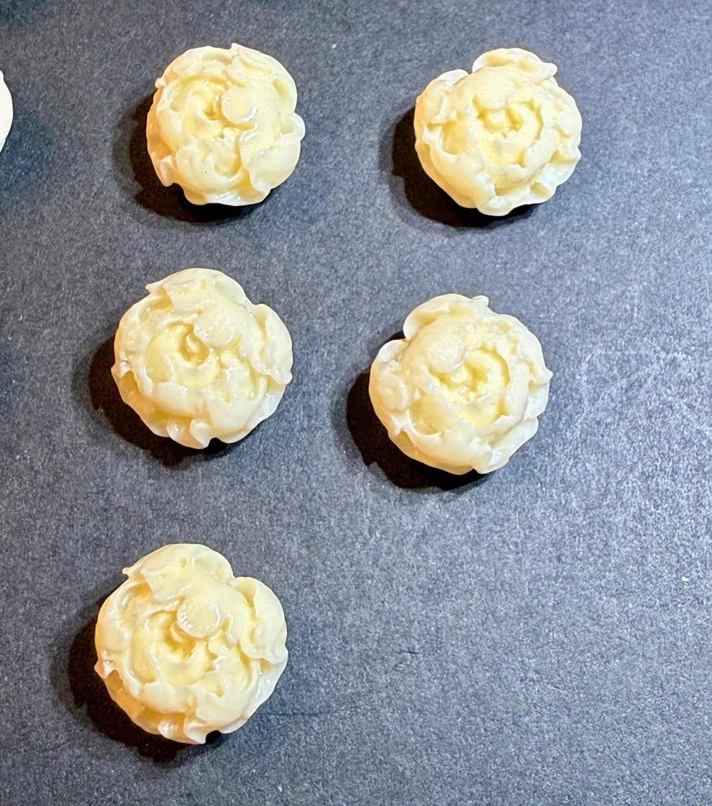 DESTASH - Natural Shell Carved Roses Focals Set of 10