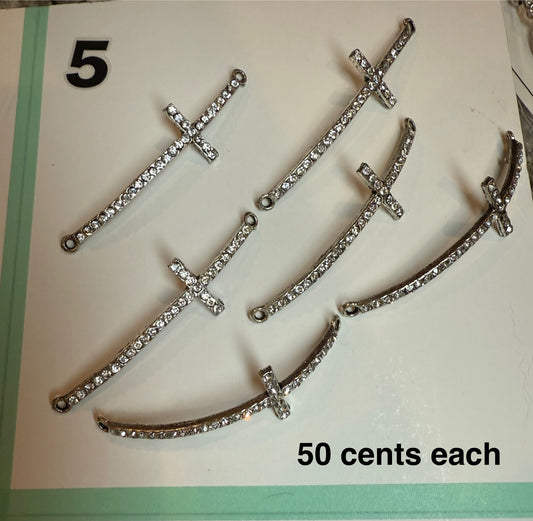 Destash - Curved Cross Connector Silver Plated