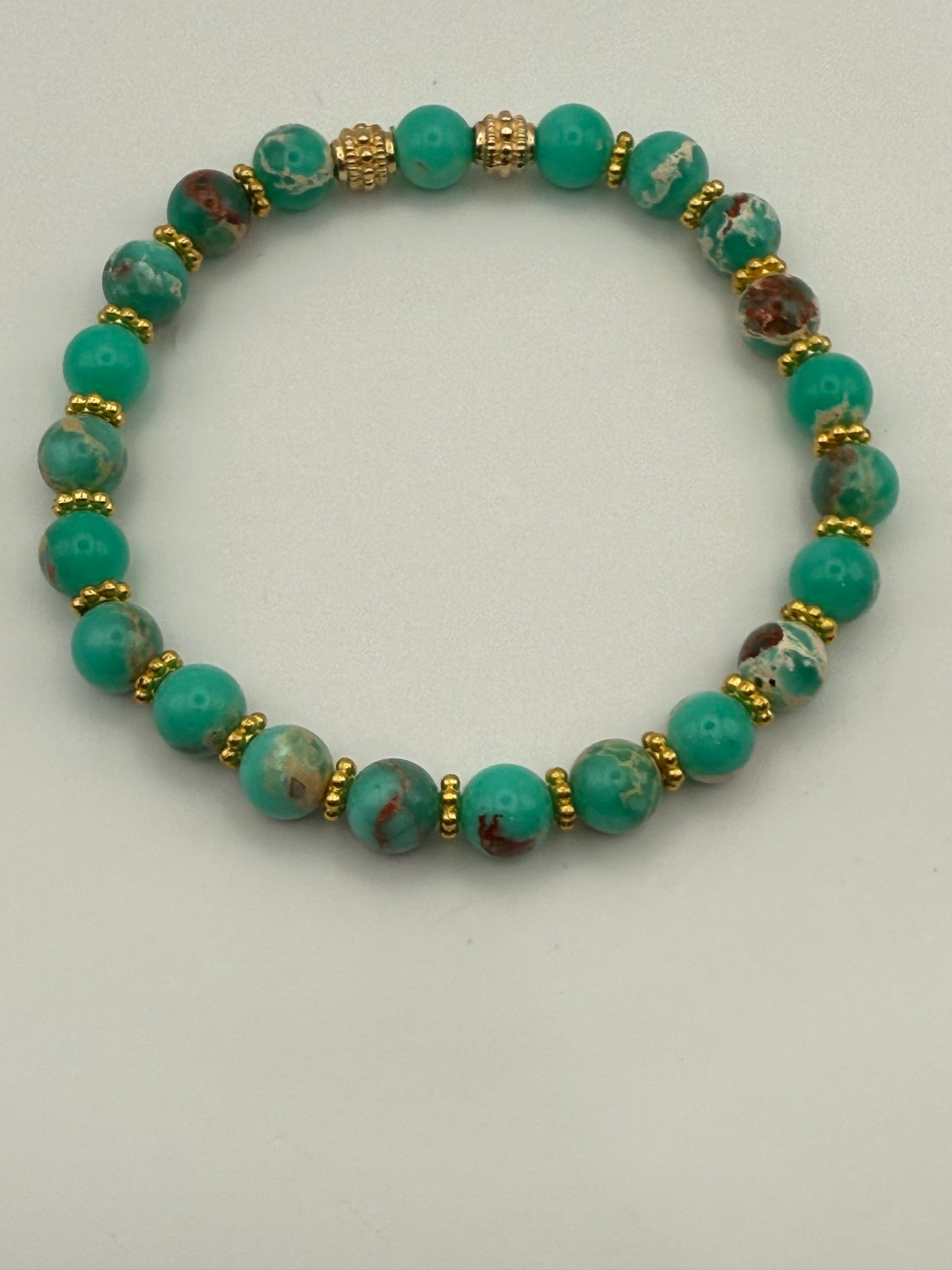 Variscite (Impression Jasper) Elastic Bracelet 8"