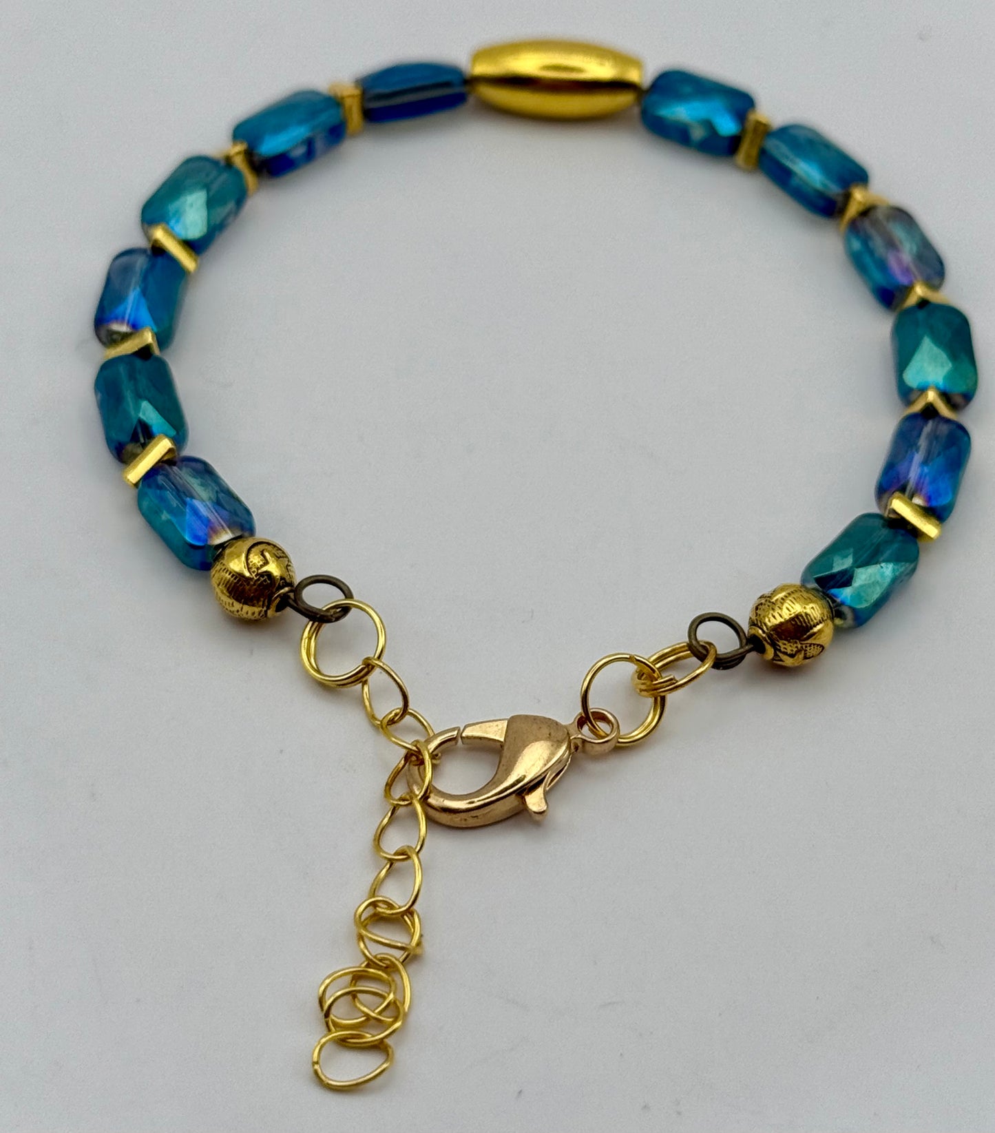 Blue and Green Prism Bracelet 7.5"