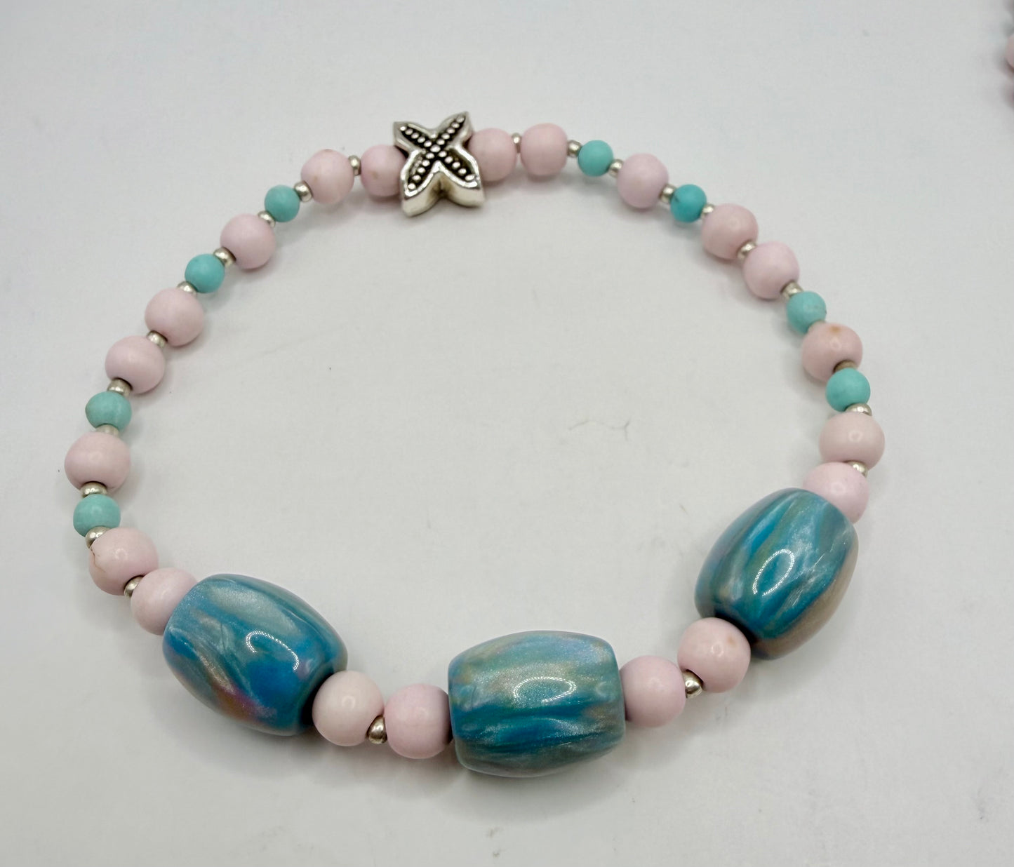 24” Necklace & 7.75” Matching Bracelet Set | Coastal Jewelry | Pink & Teal