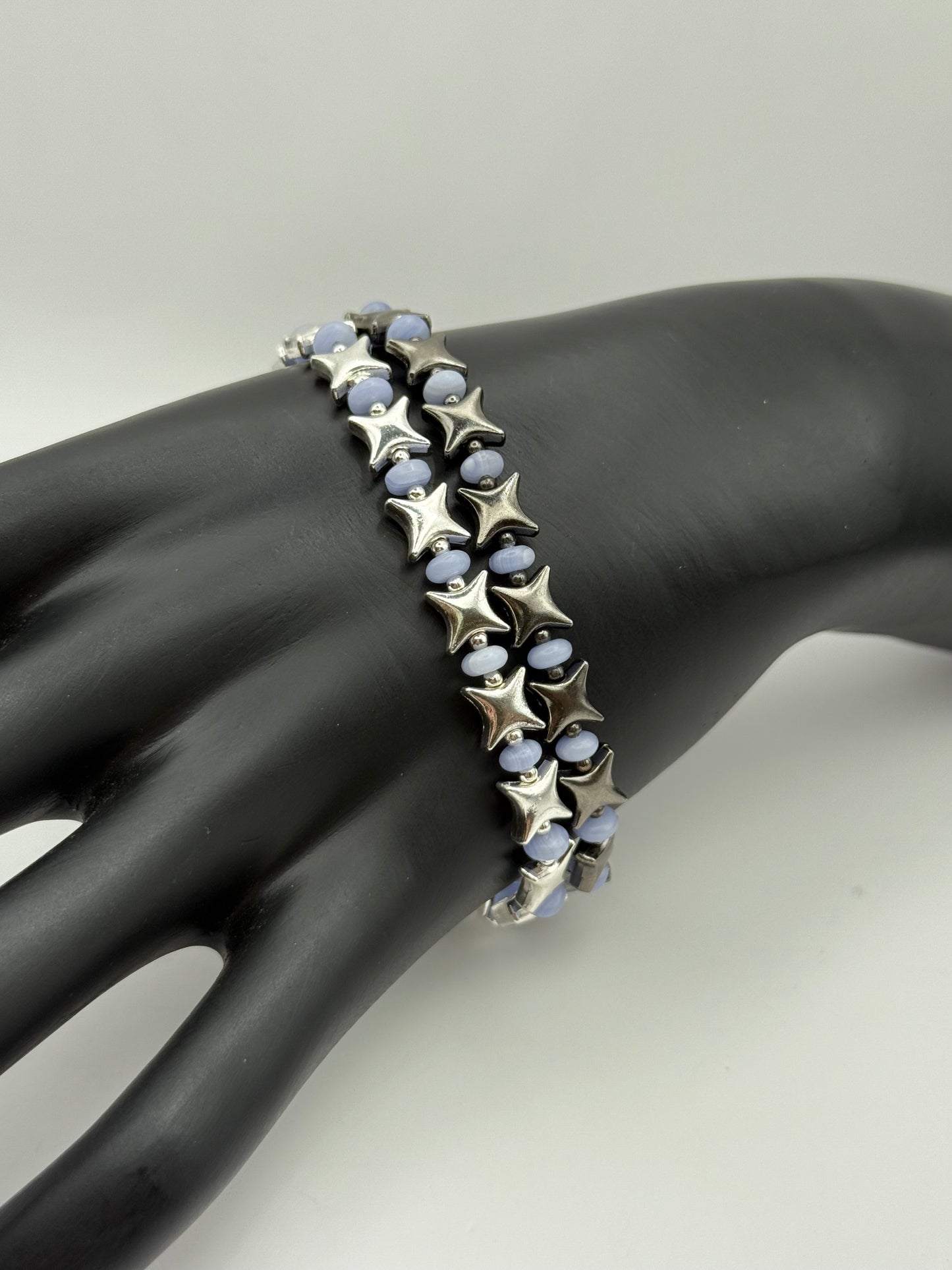 Celestial Dreams Bracelet Duo – Handmade Star Bead Bracelets – 7.5” - Resizing Available