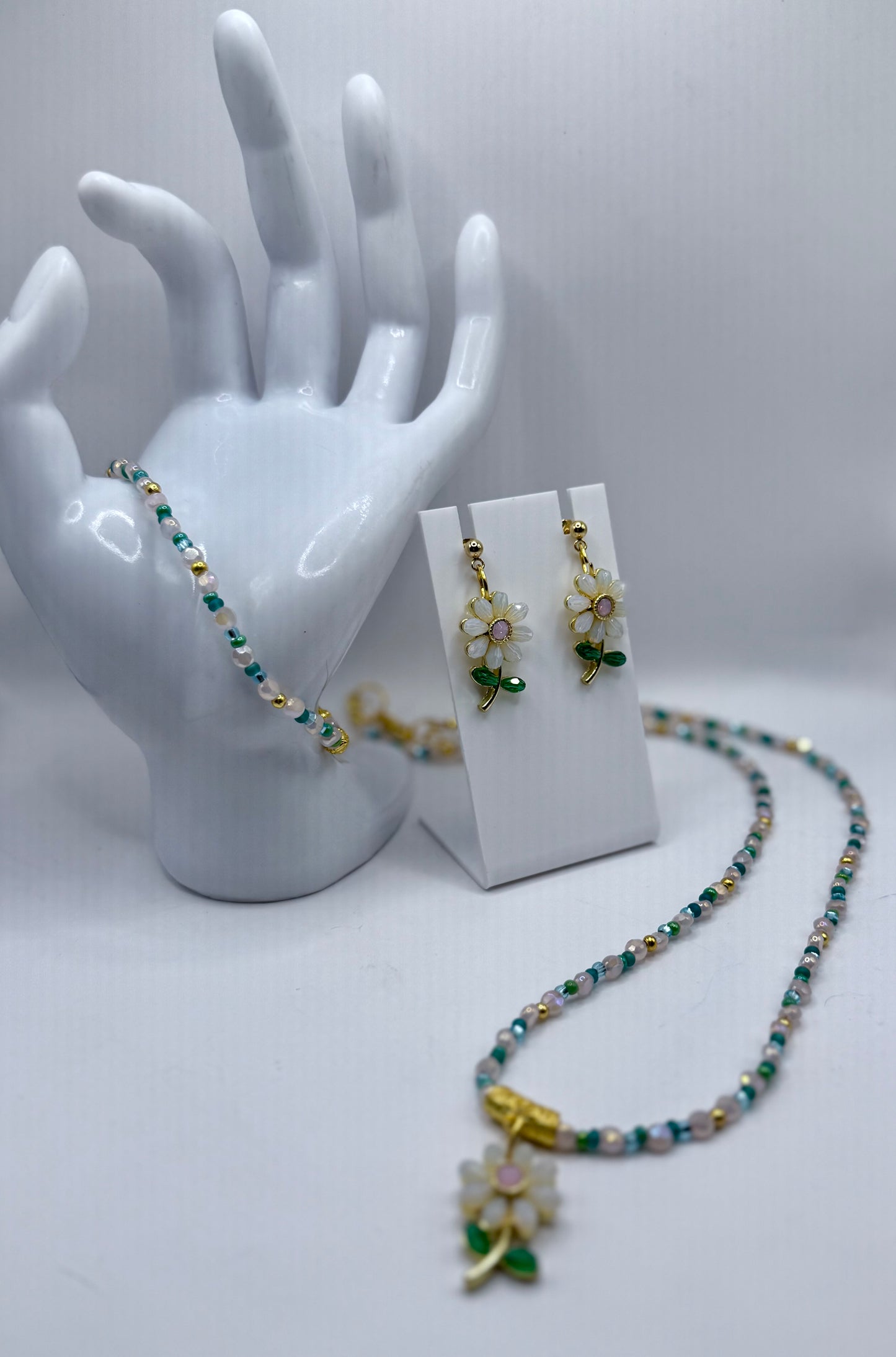 24” Daisy Blossom Necklace + Matching Earrings