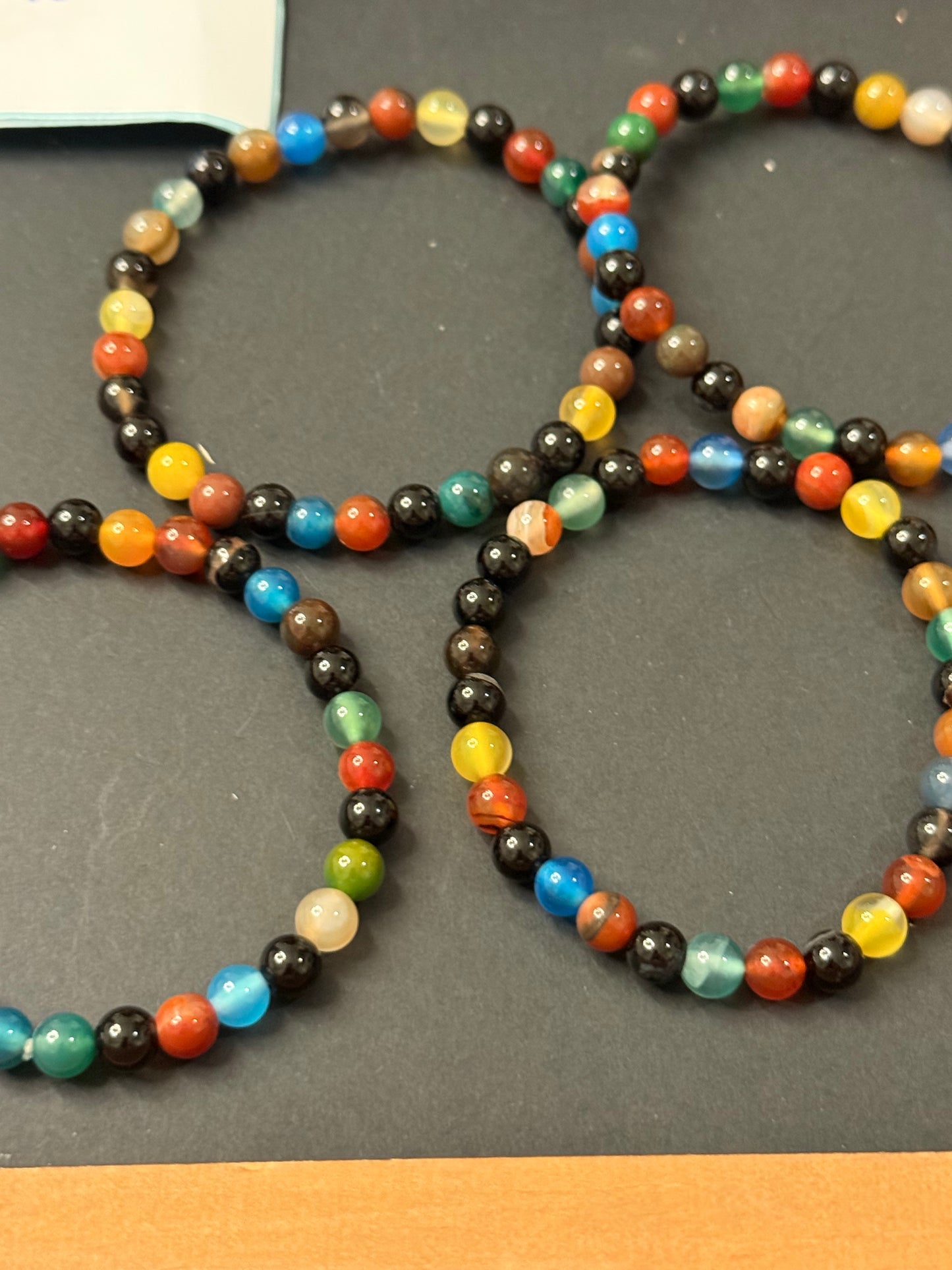 DESTASH -6mm Multi Color Agate about 23 per strand