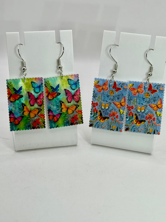 Butterfly Earrings – Colorful Dangle Earrings, Lightweight Statement Jewelry, Nature Inspired Earrings, Gift for Her