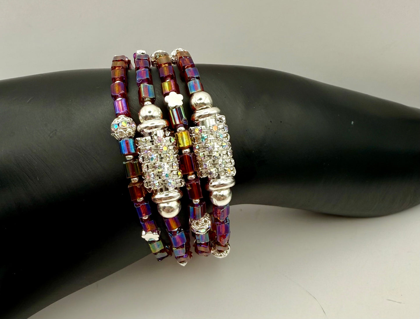 Purple AB Blingy Wrap Bracelet