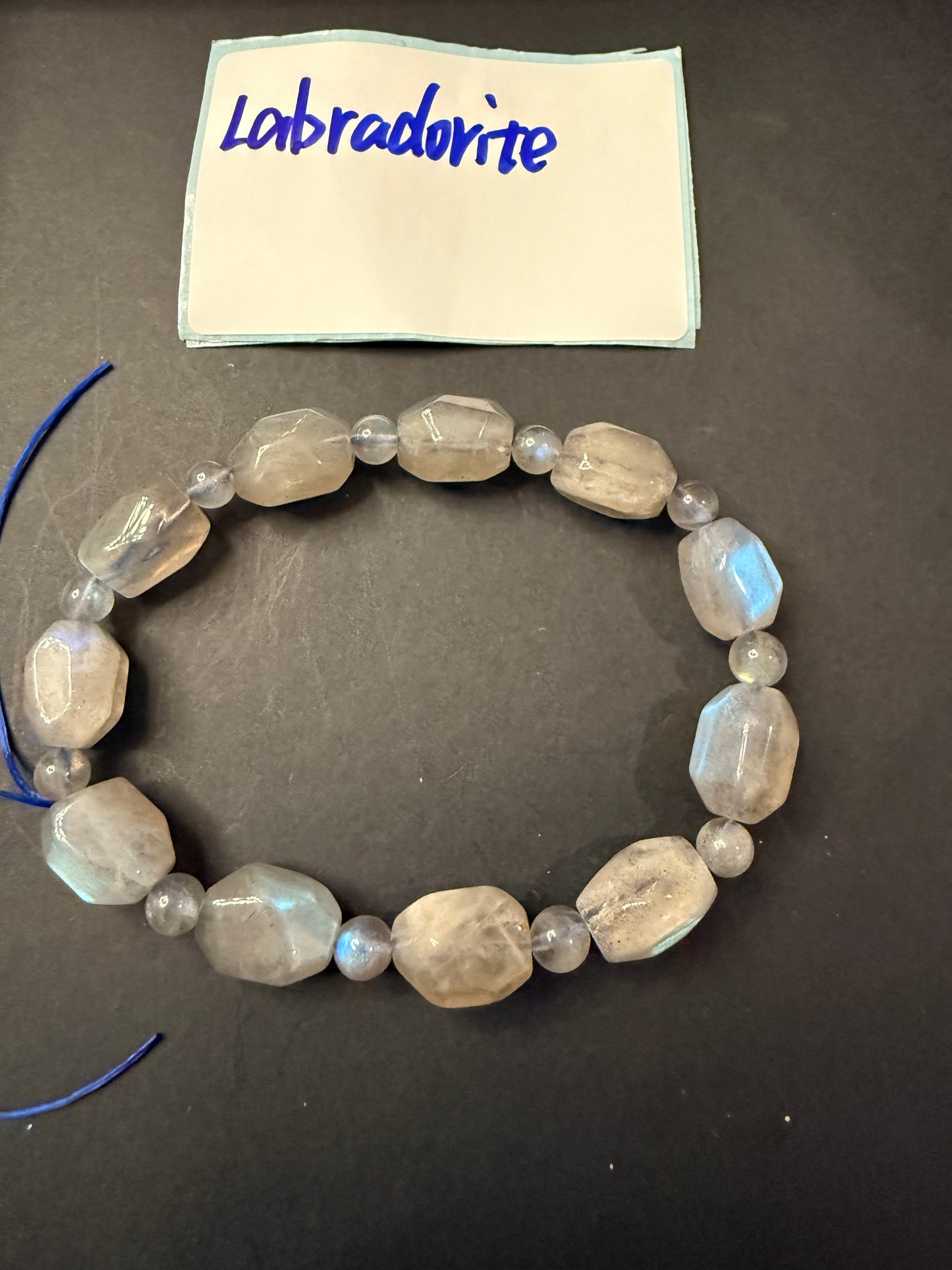 DESTASH -Labradorite Freeform Barrel Shape Bead 11 barrel and 11 small round