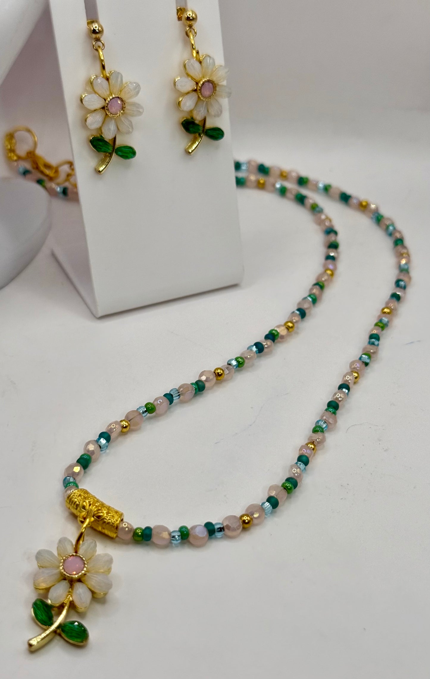 24” Daisy Blossom Necklace + Matching Earrings