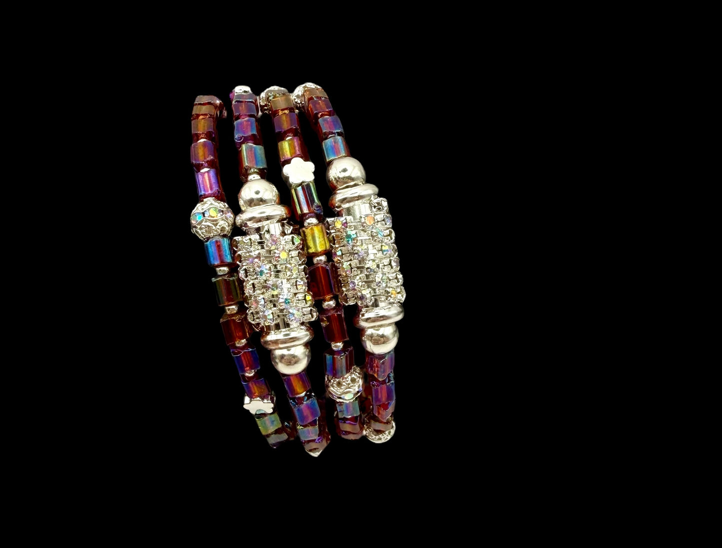 Purple AB Blingy Wrap Bracelet