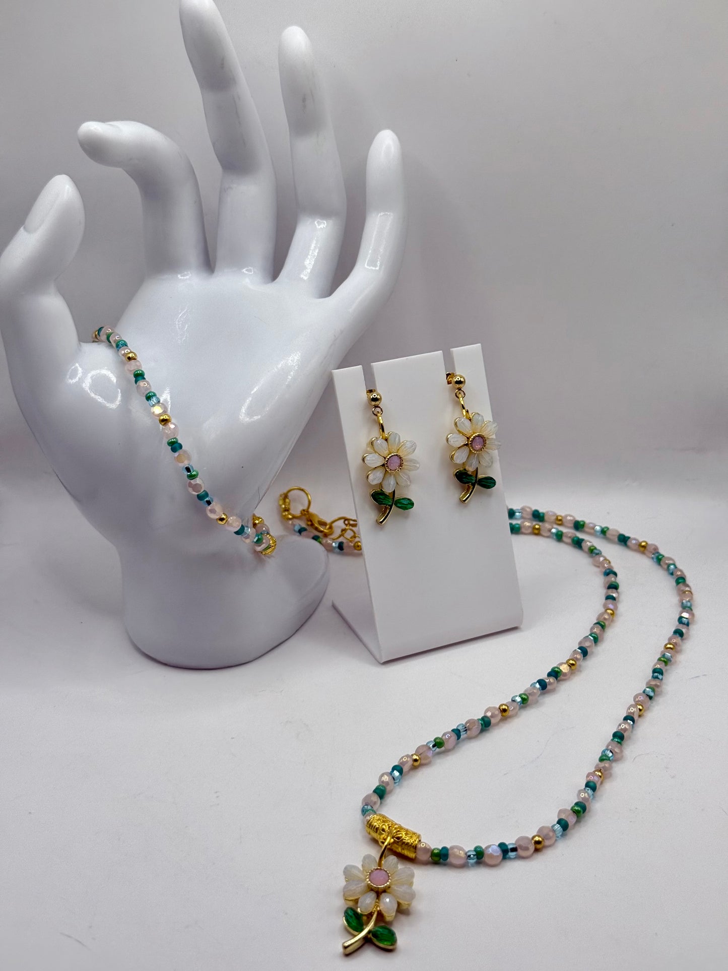 24” Daisy Blossom Necklace + Matching Earrings