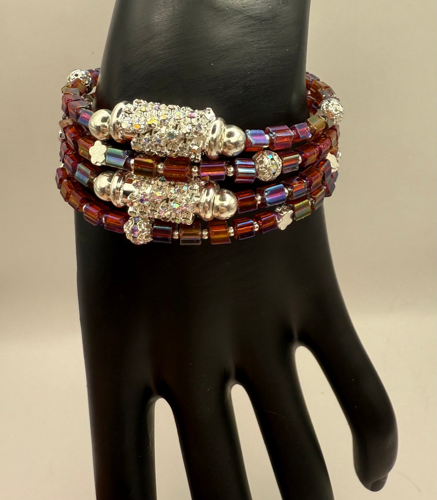 Purple AB Blingy Wrap Bracelet