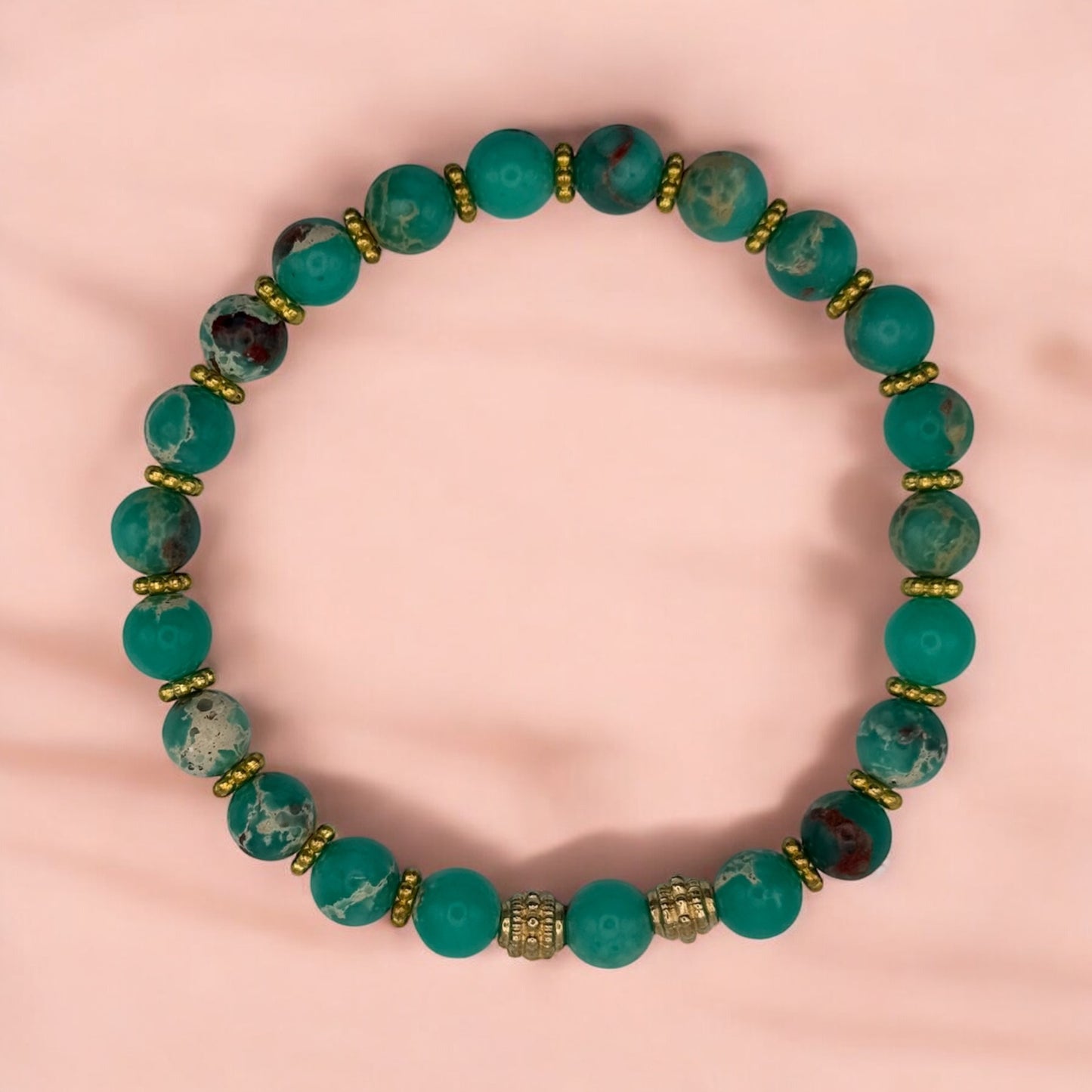 Variscite (Impression Jasper) Elastic Bracelet 8"