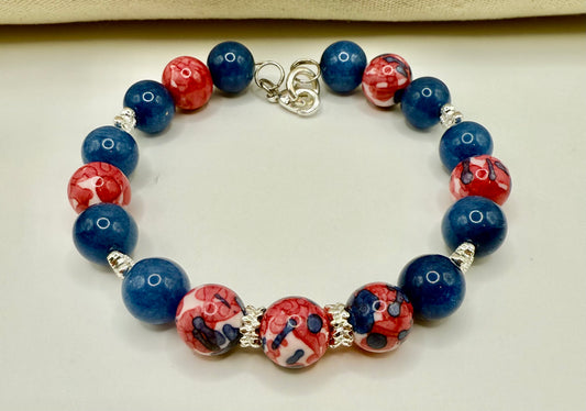Colorful Agate and Jade Bracelets