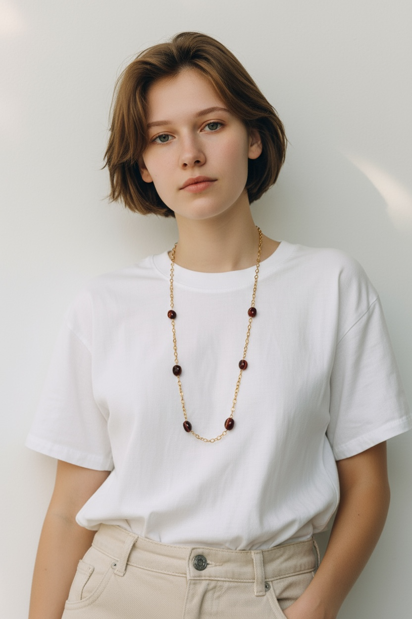 26” Tiger Eye Nugget Necklace with 8” Matching Bracelet | Gold Tone Chain Set | Handmade Gemstone Jewelry by LuckyCharm Boutique TX