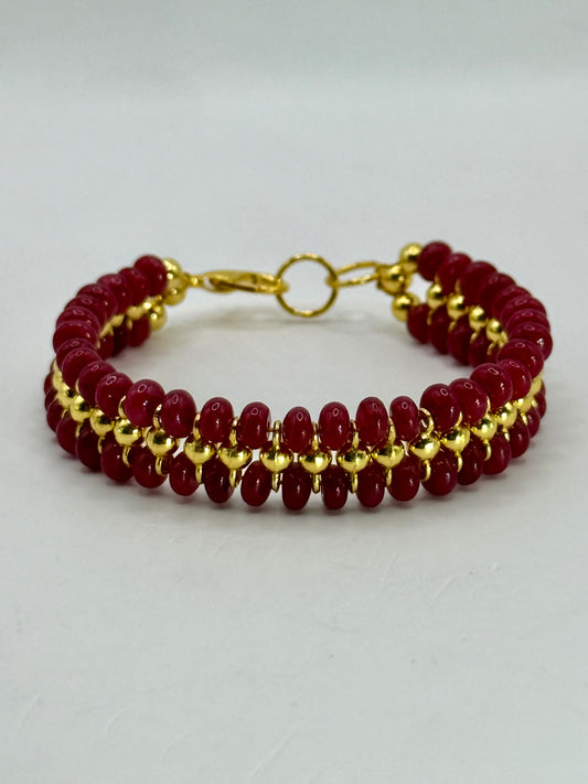 Ruby Gemstone Bracelet | 7.25” Ruby and Gold Bracelet | Natural Ruby Jewelry | Handmade Clasp Bracelet | Gift for Her