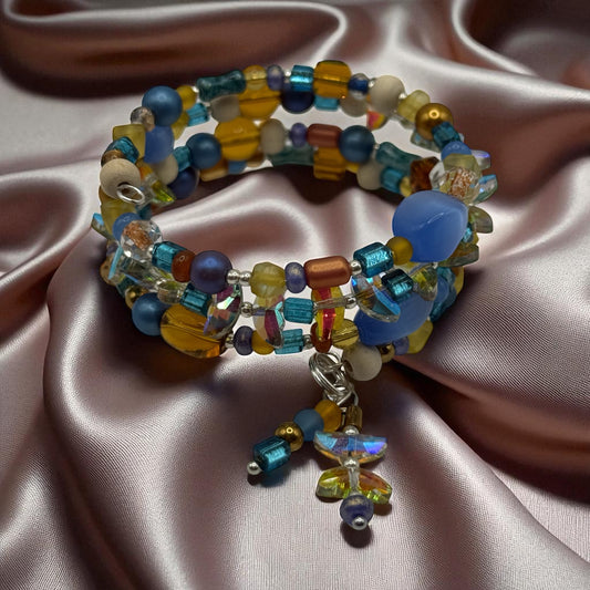 Autumn Inspired Wrap Bracelet | Handmade Beaded Bracelet in Fall Colors | Adjustable Fit Jewelry Gift for Her