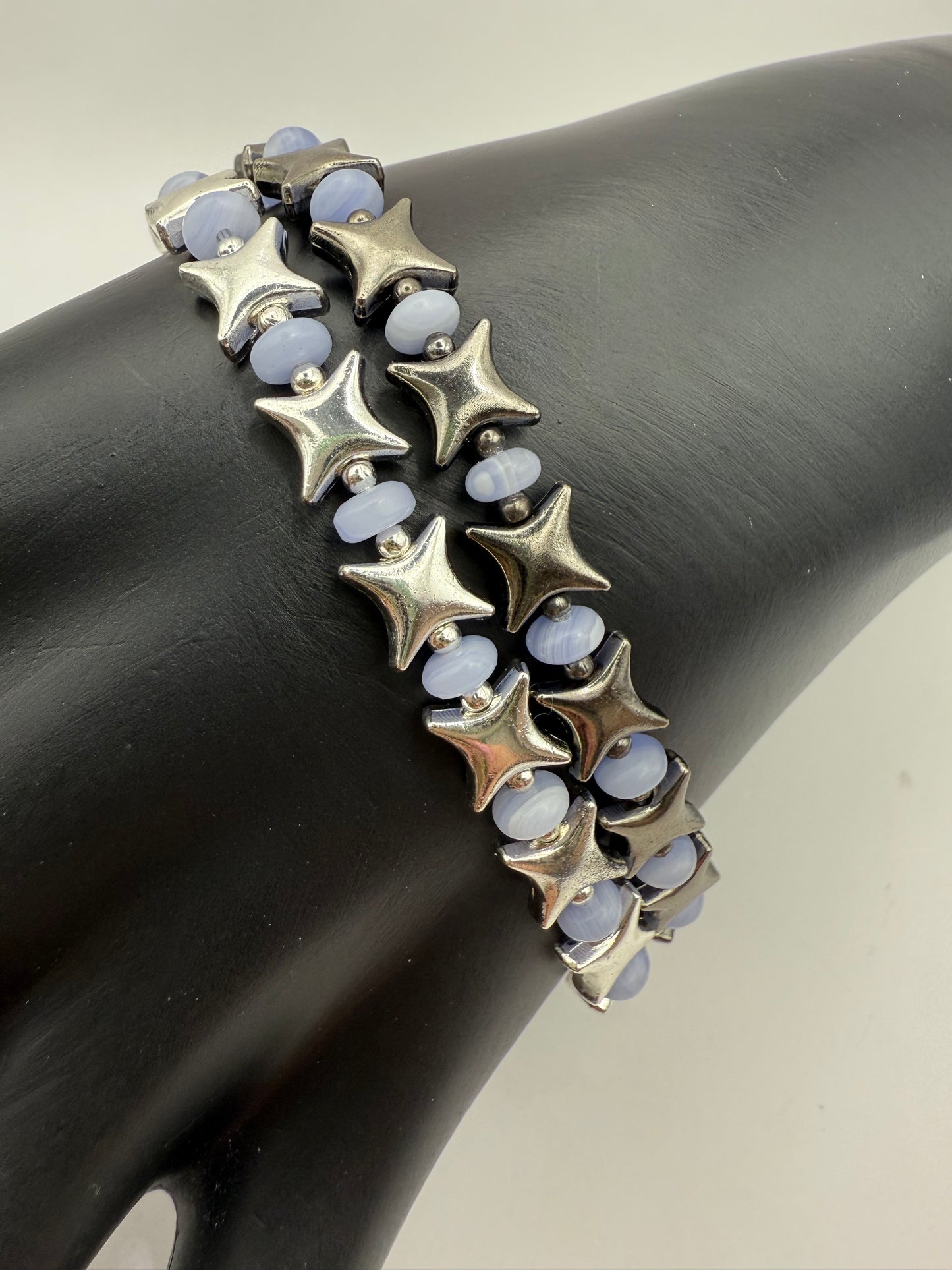 Celestial Dreams Bracelet Duo – Handmade Star Bead Bracelets – 7.5” - Resizing Available