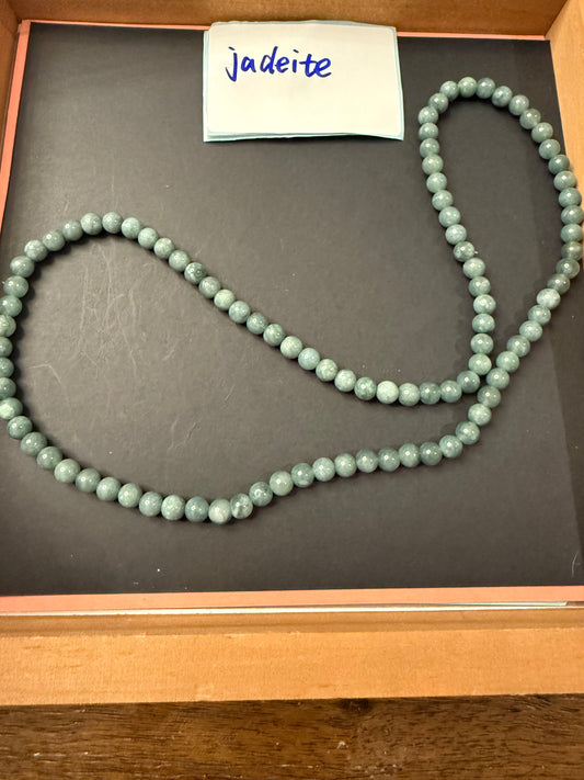 DESTASH - 6mm Jadeite green. About 110 beads per strand AA Quality