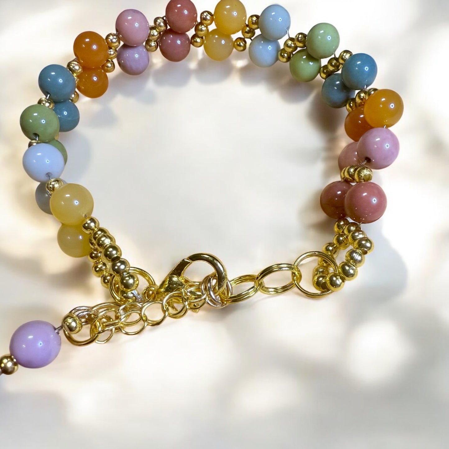 Rainbow Alashan Bracelet with gold accents
