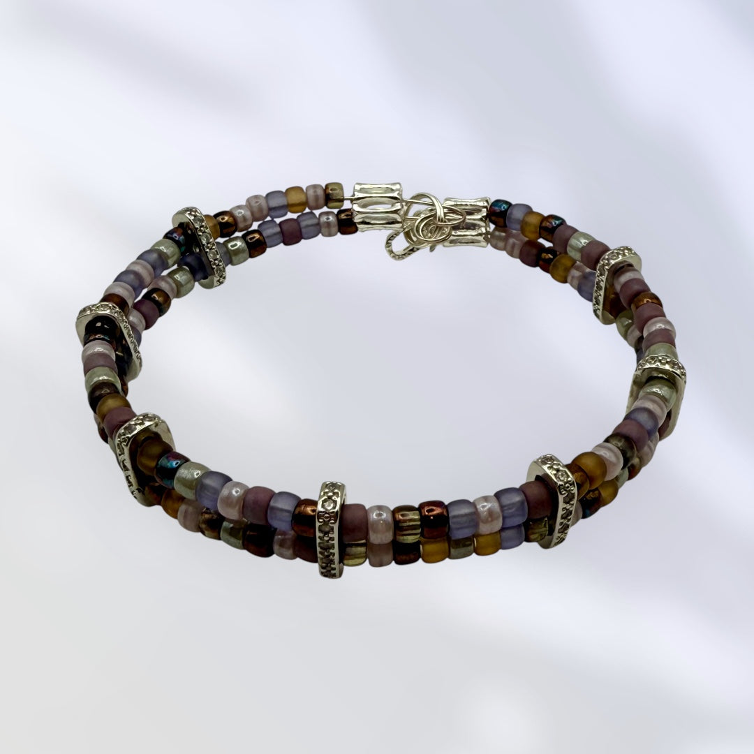 Dual Strand Purple Wire Bracelet 8"