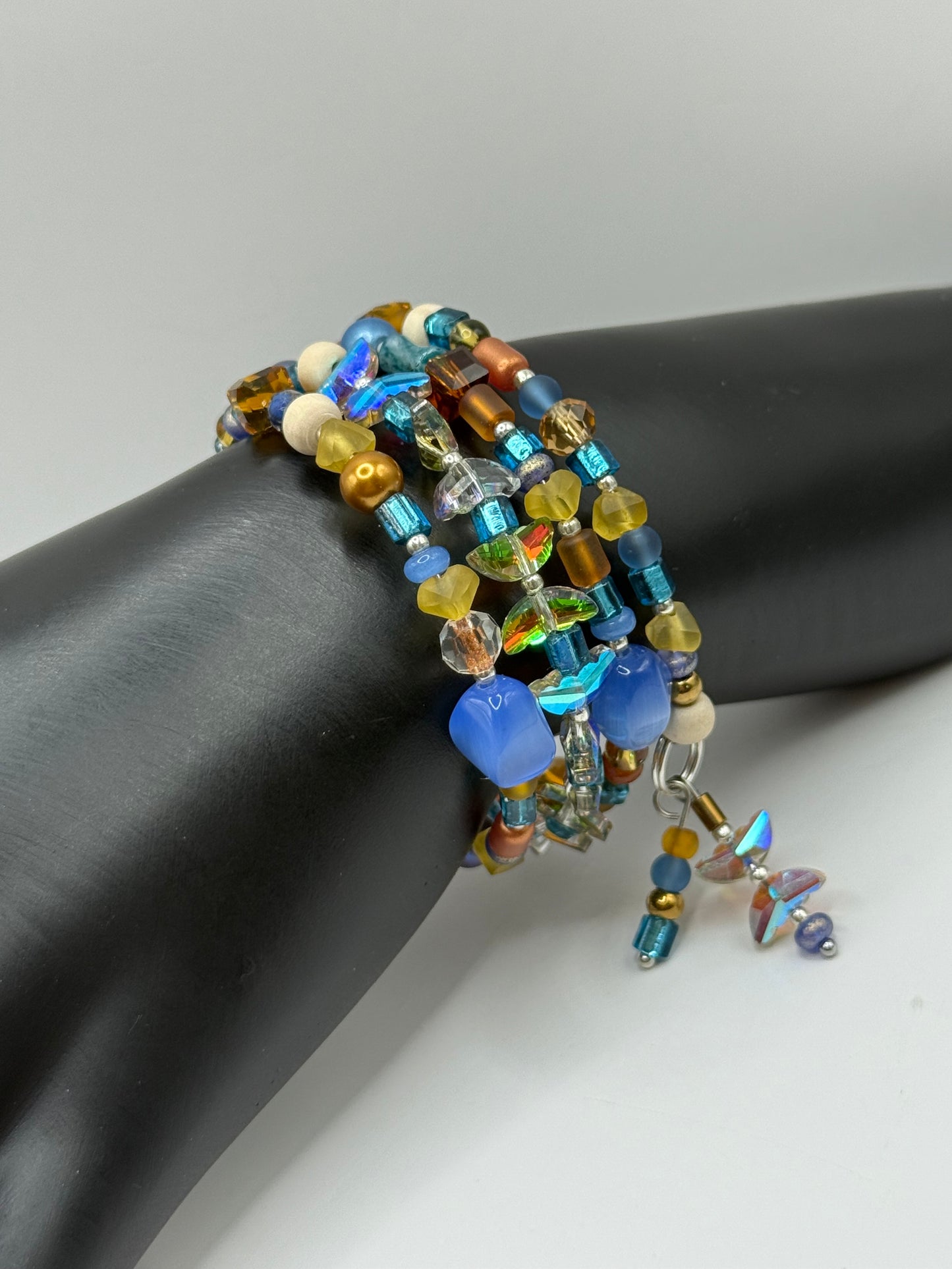 Autumn Inspired Wrap Bracelet | Handmade Beaded Bracelet in Fall Colors | Adjustable Fit Jewelry Gift for Her