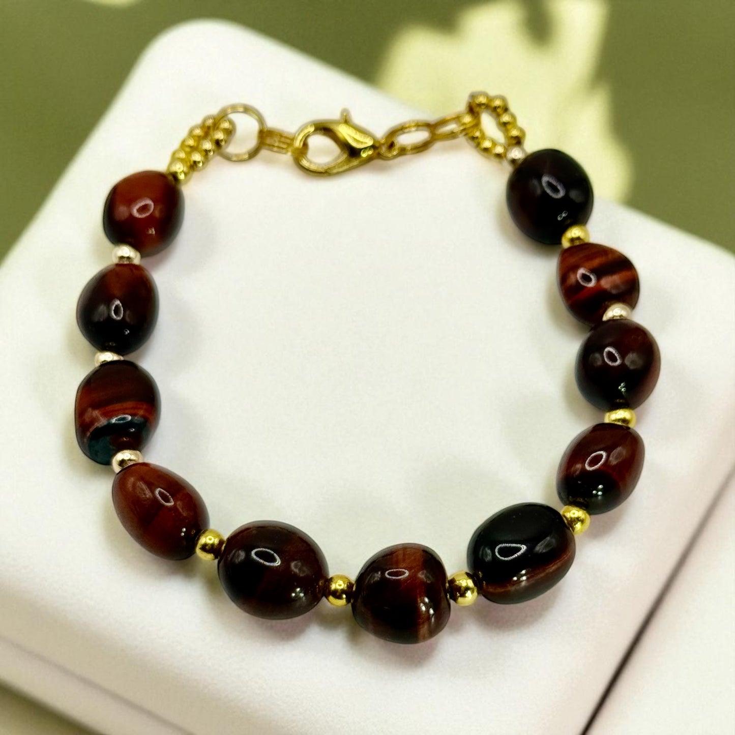 26” Tiger Eye Nugget Necklace with 8” Matching Bracelet | Gold Tone Chain Set | Handmade Gemstone Jewelry by LuckyCharm Boutique TX