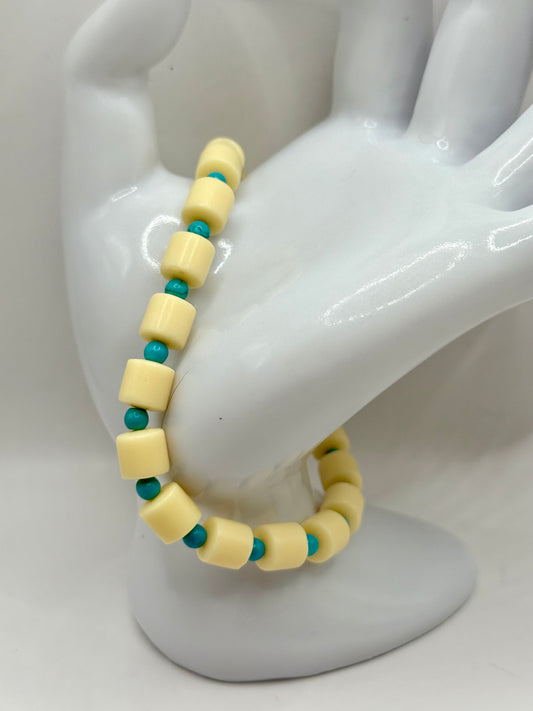 Bodhi and Turquoise Howlite Stretch Bracelet – 8” | Earthy Beaded Bracelet | Boho Style | Free Resizing Available