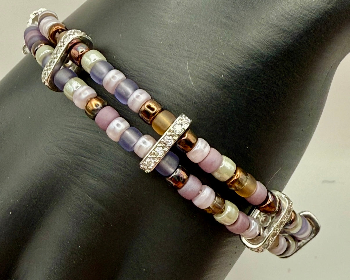 Dual Strand Purple Wire Bracelet 8"