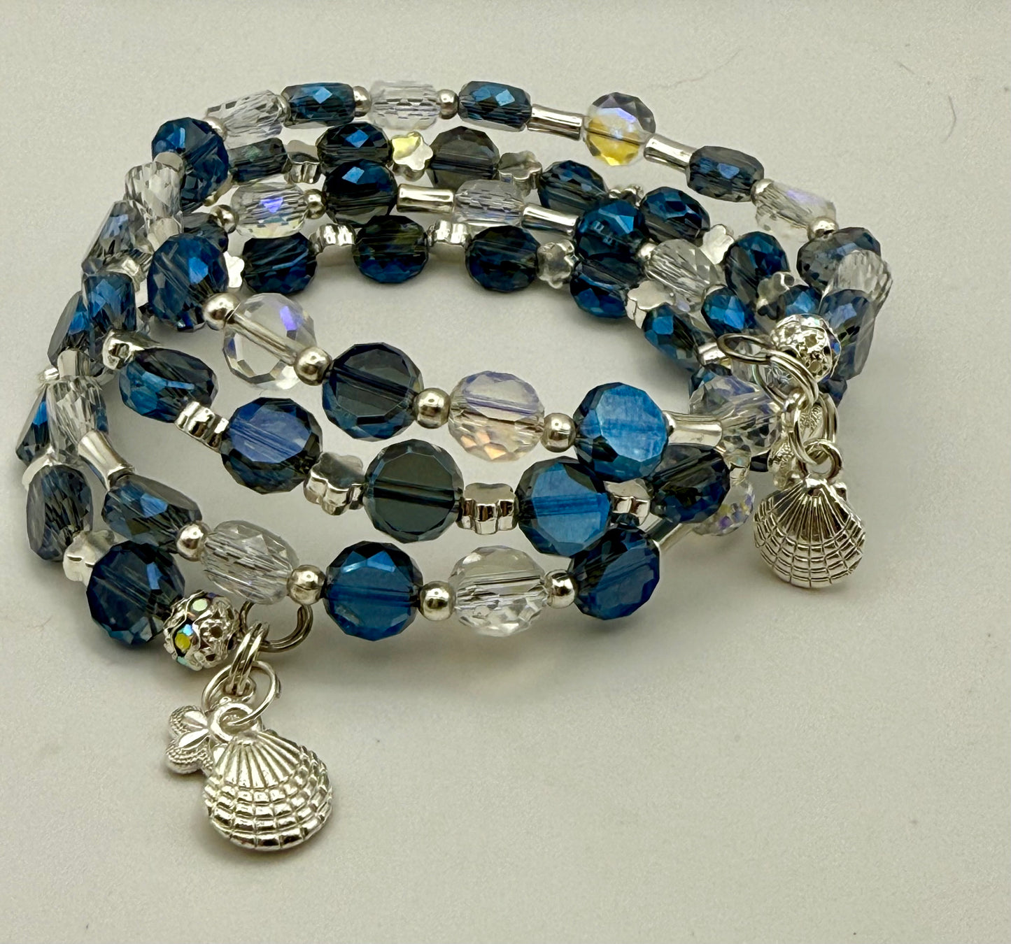 Caribbean Waters Wrap Bracelet with silver accents