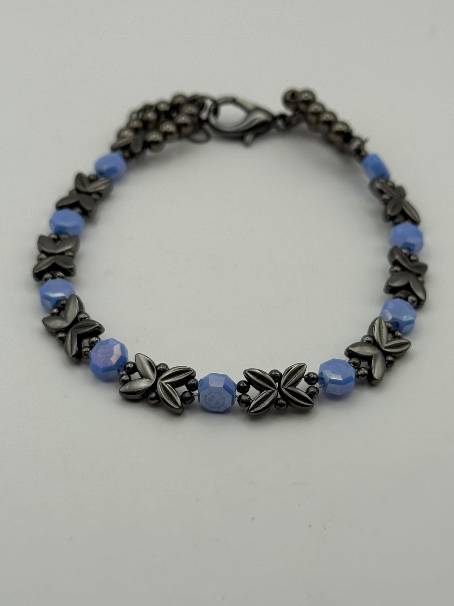 Blue and Black Butterfly Bracelet 7"