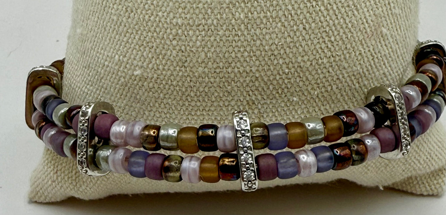 Dual Strand Purple Wire Bracelet 8"