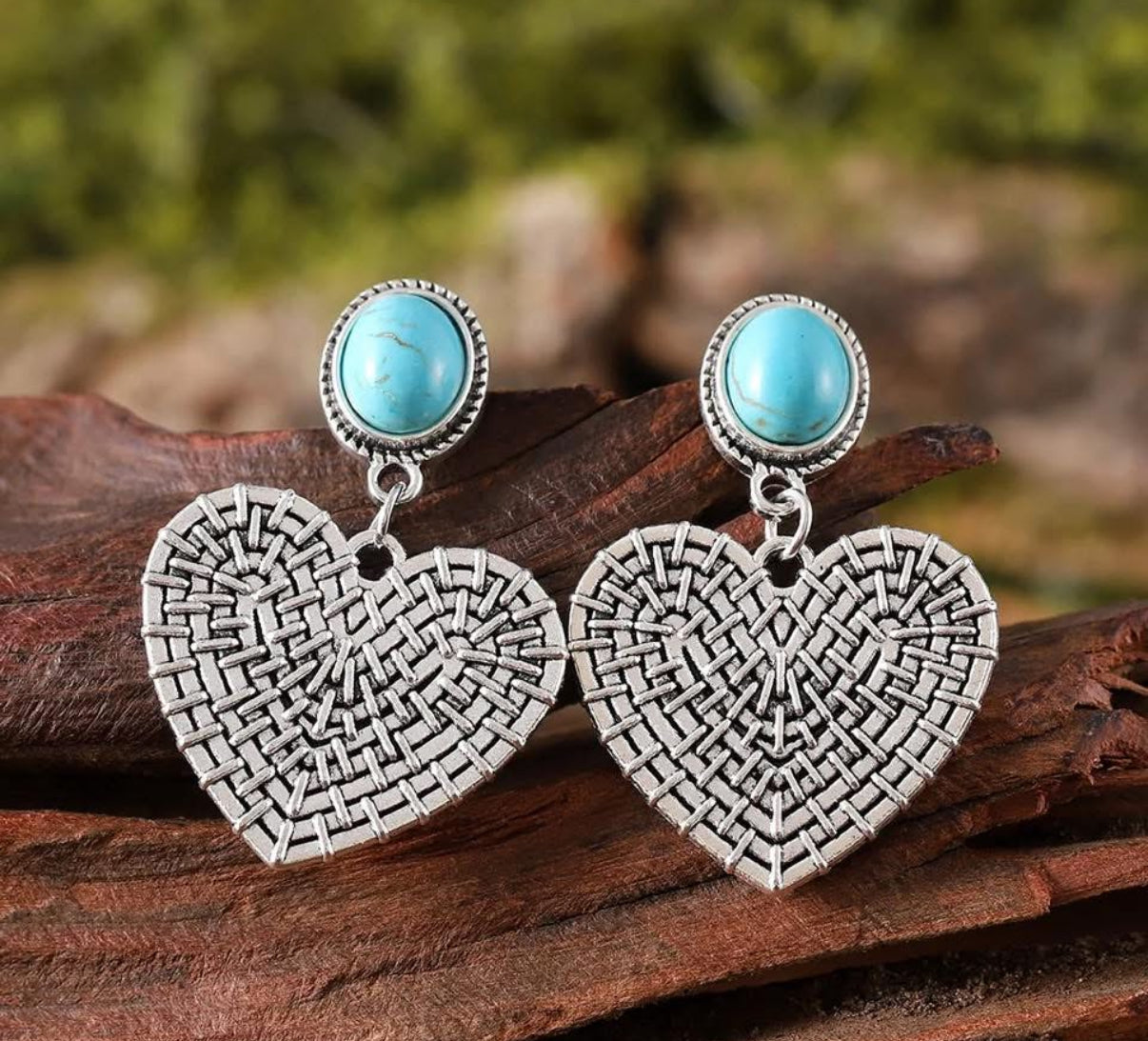 Howlite Heart Earrings
