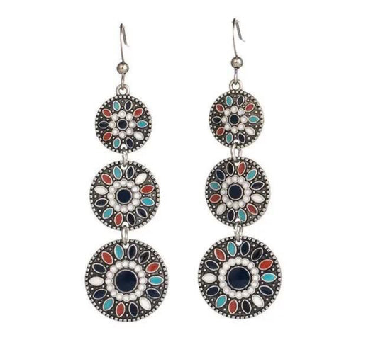 Cascading Coin Dangle Earrings