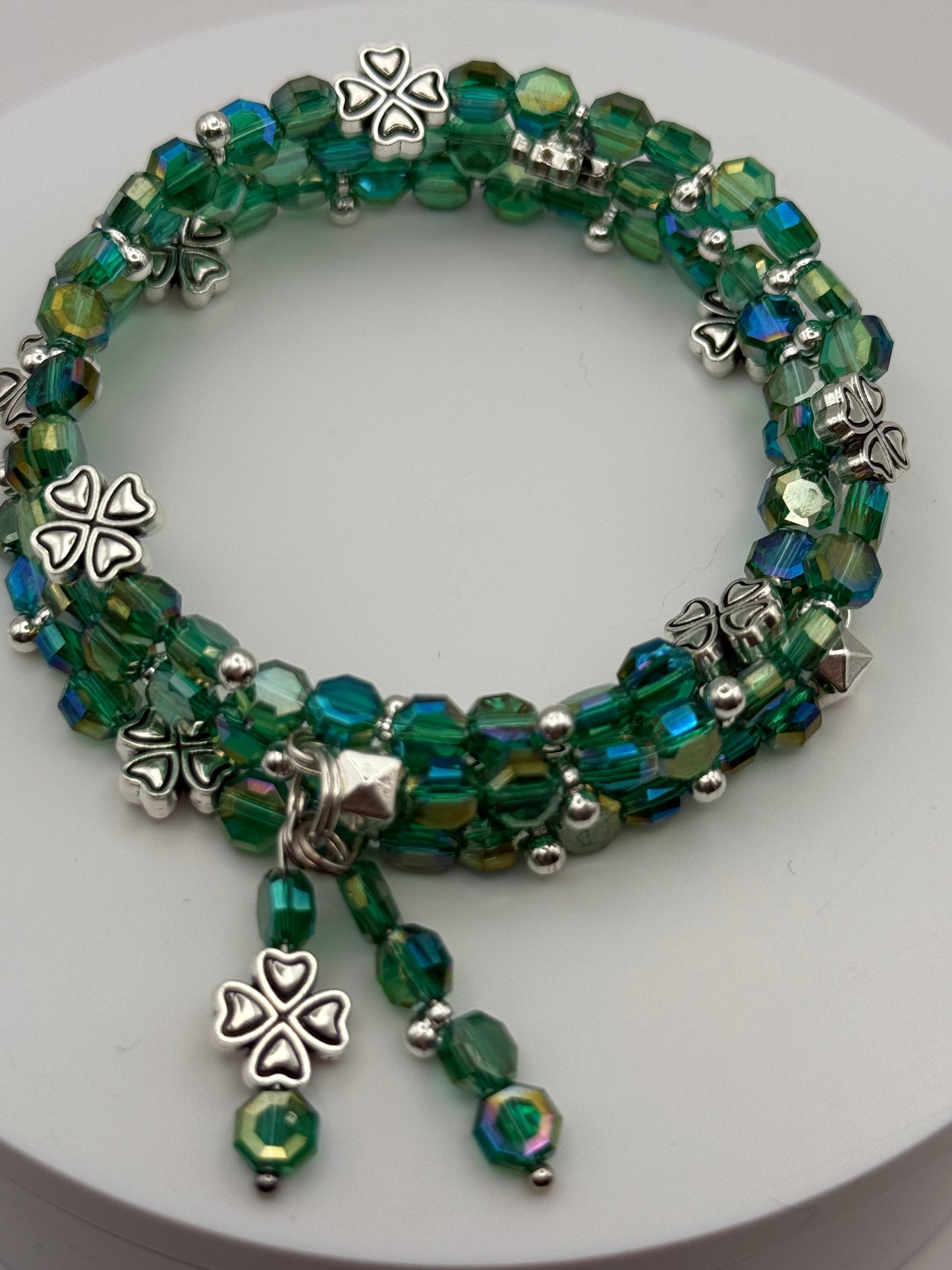 St. Patrick's Day Lucky Clover wrap bracelet