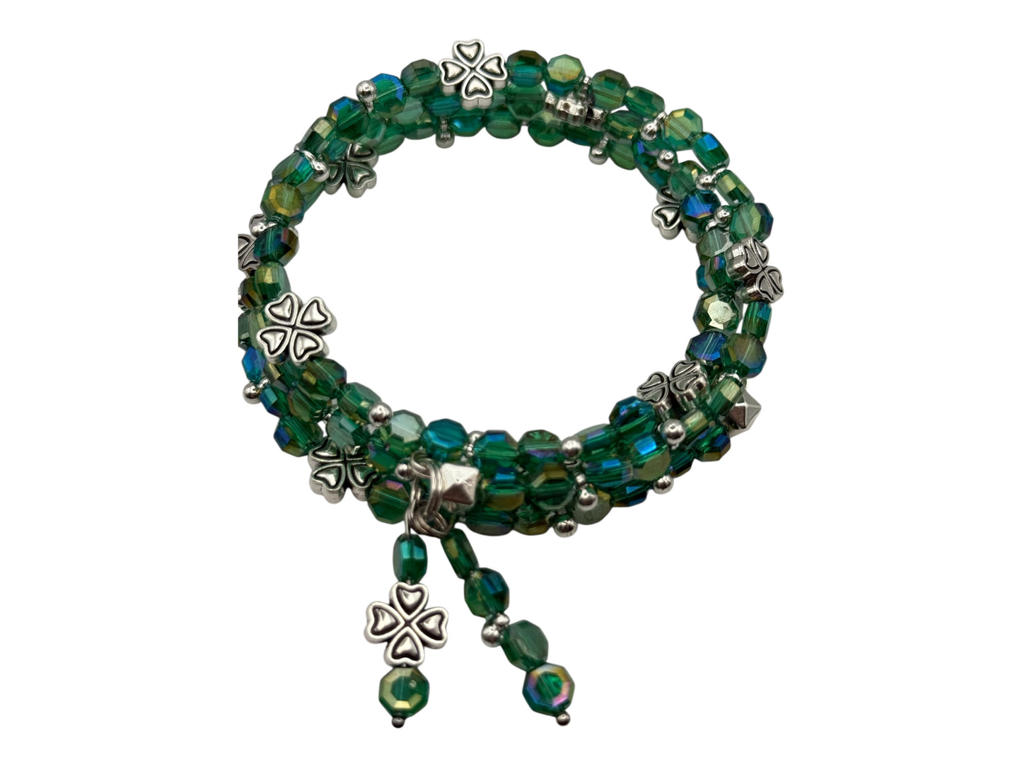 St. Patrick's Day Lucky Clover wrap bracelet