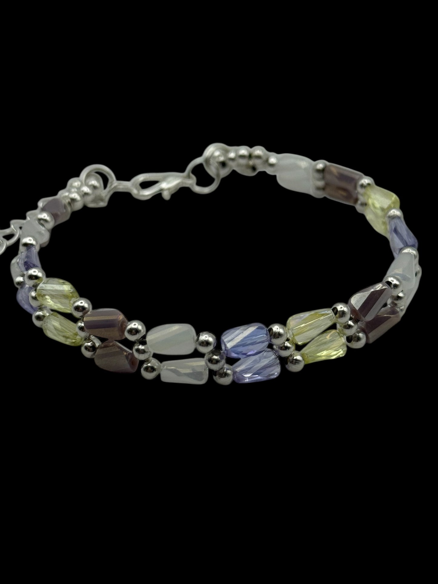 Pastel Shimmer Double Strand Bracelet 7.5"