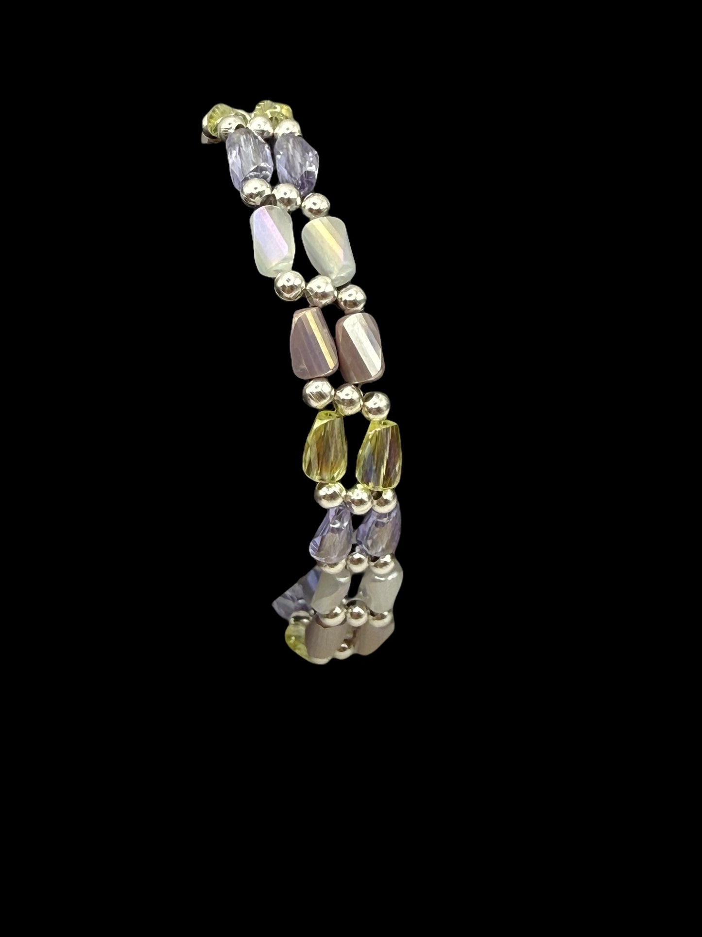 Pastel Shimmer Double Strand Bracelet 7.5"