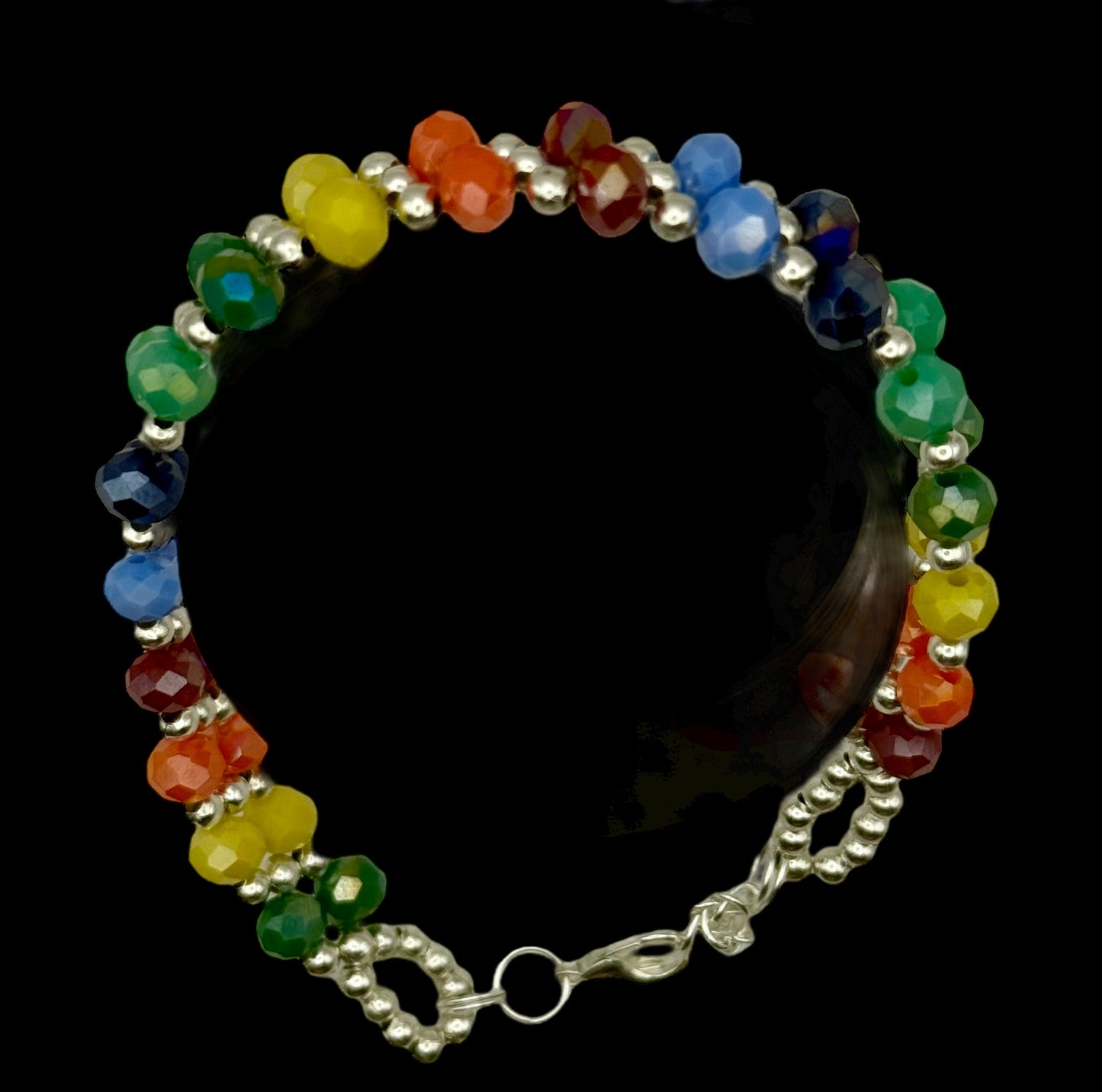 Double Band Rainbow Bracelet 7.5"